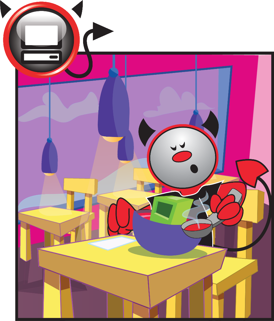 Why is the PC in his soup?