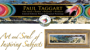 Art and Soul of Inspiring Subjects, featuring Masterworks oil painting by Paul Taggart, Artist, Author, Presenter, Producer - 'The Sound of Distant Shores'