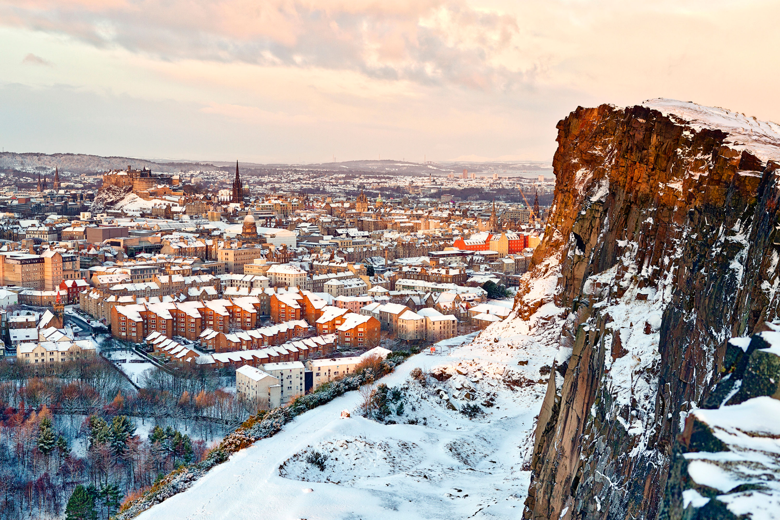 Edinburgh (Salisbury Crags Winter) by Marek Pieta