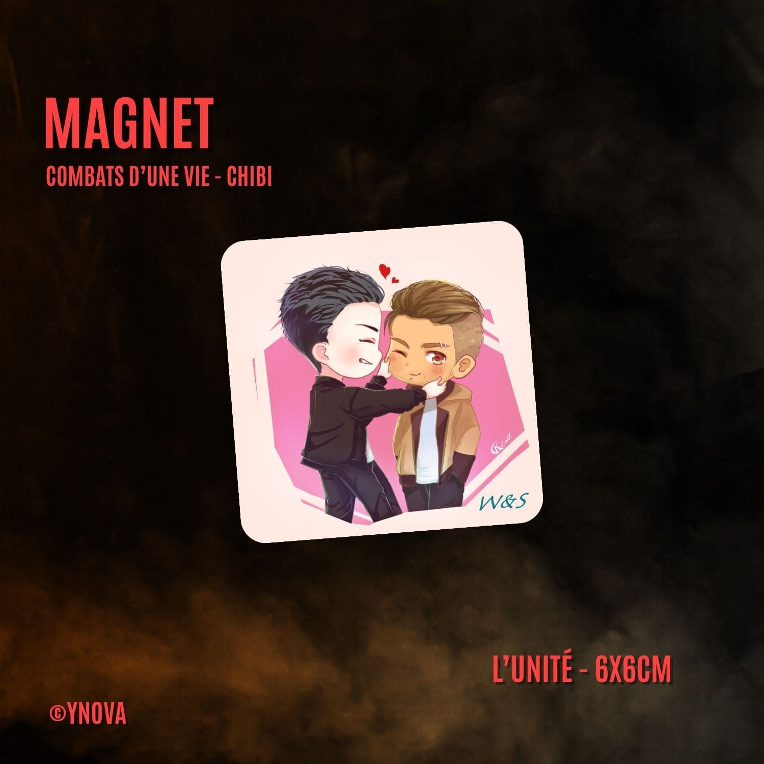Illustration Chibi magnet de la saga Combats d'une vie romance new adult romance gay romance mm