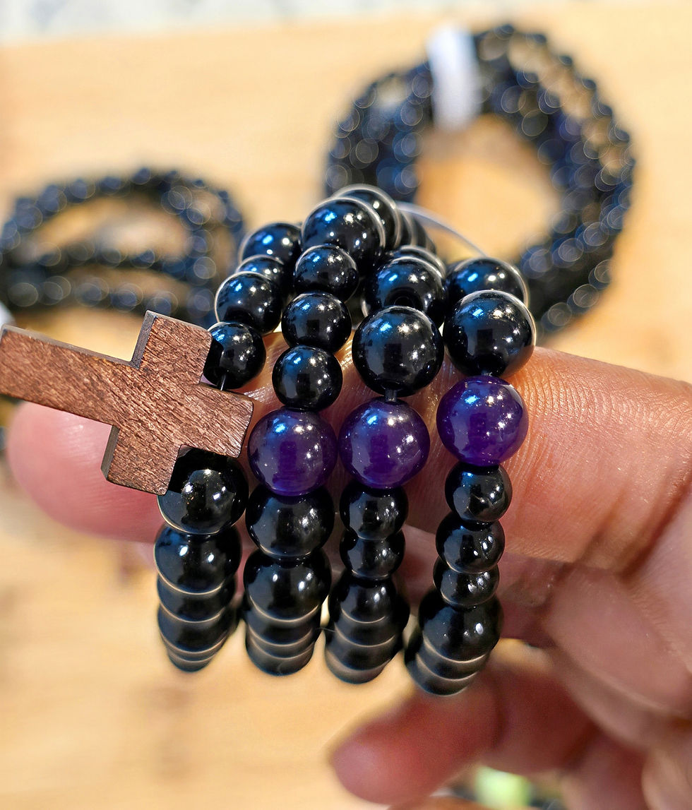Thumbnail: Men Black Obsidian Chakra Bead Bracelet