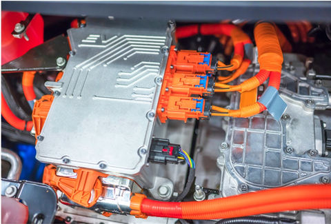 Control units in a car hood