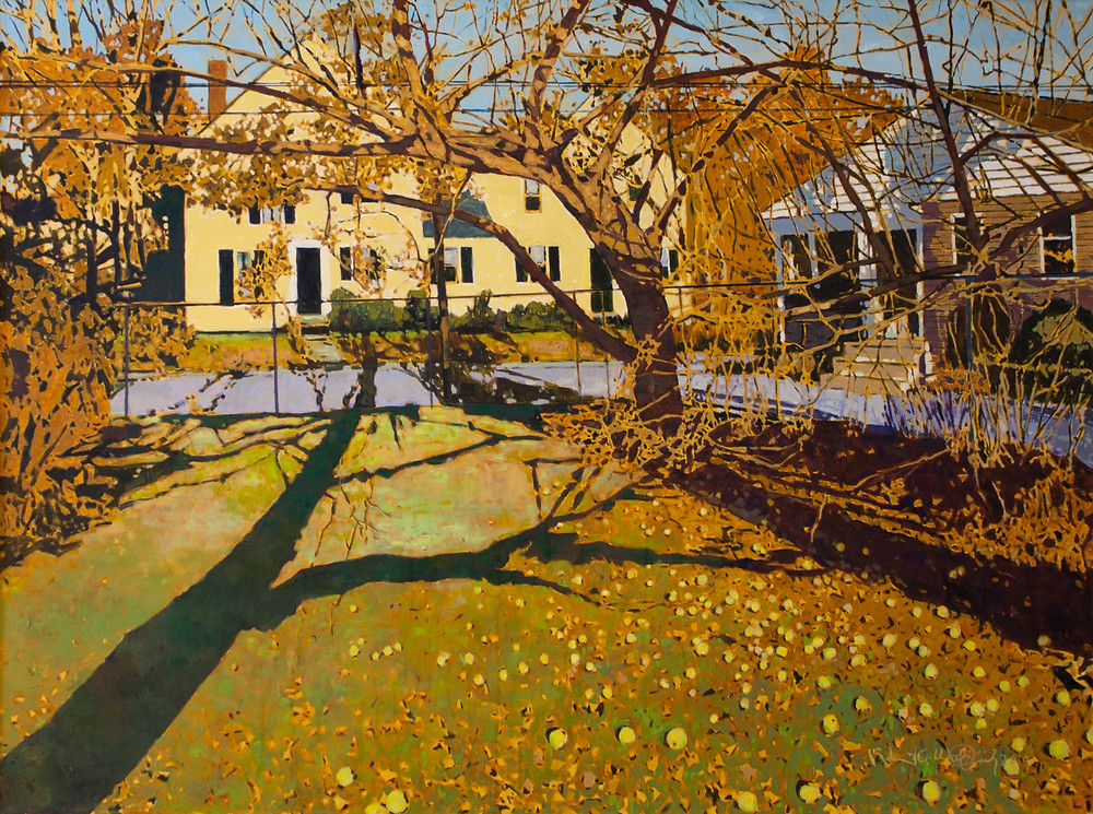 "Back Yard, Apple Tree" 36" x 48" oil on canvas