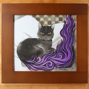 Commissioned art on shikishi (decorative paper board).
