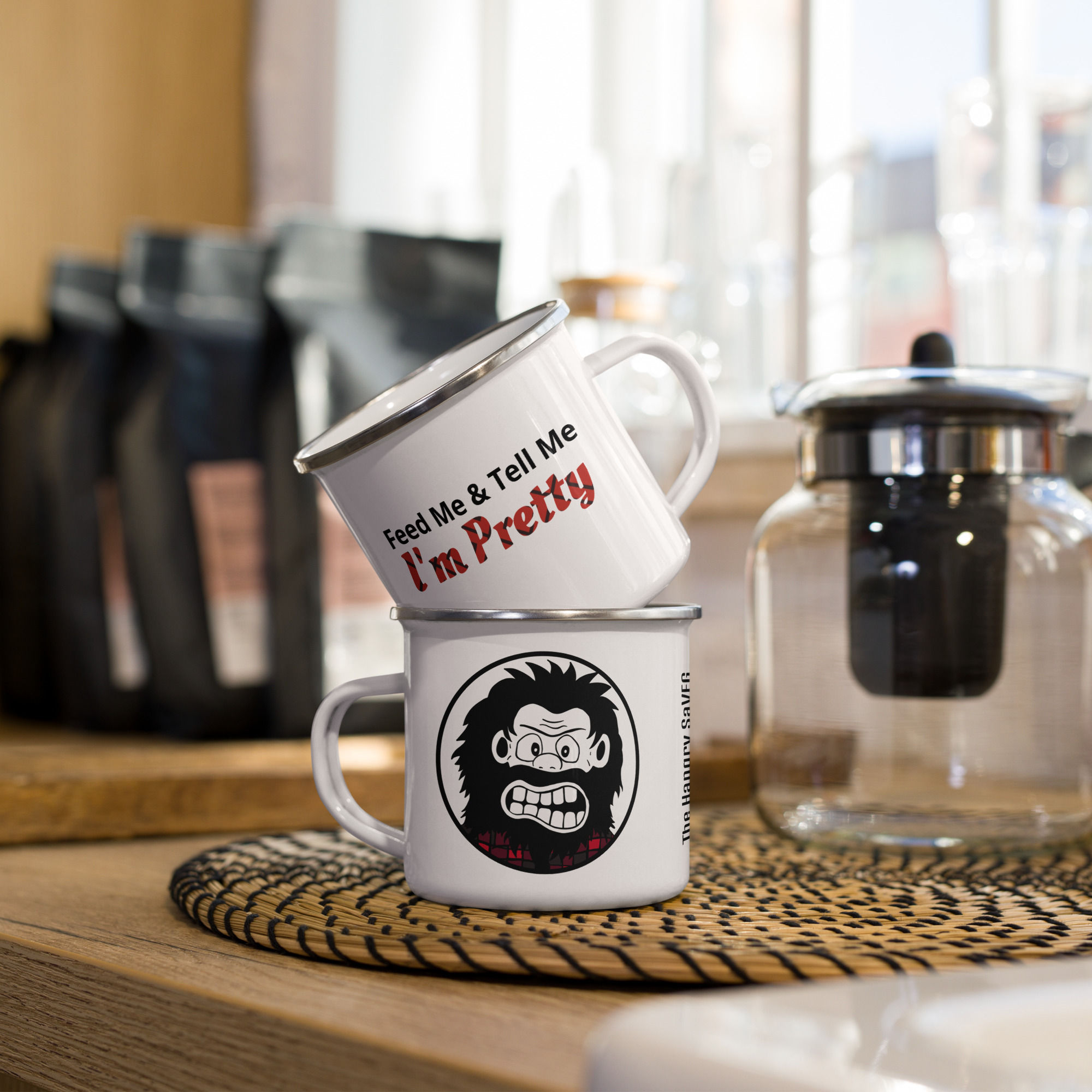 THS - Feed Me and Tell Me I'm Pretty - Enamel Mug