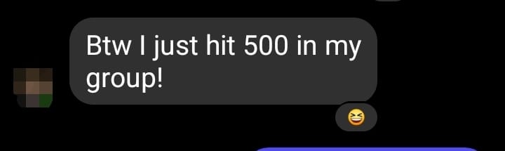 Soul Heart's Embrace getting on heck of a wake up to her brand new days old group hitting 500 members