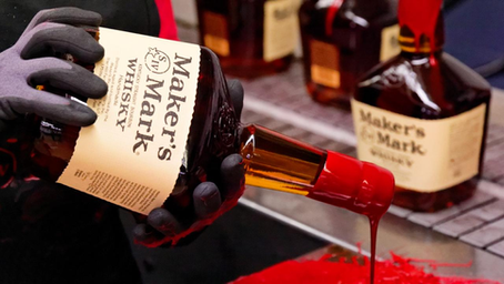 Wax capping process at Maker's Mark distillery in Kentucky