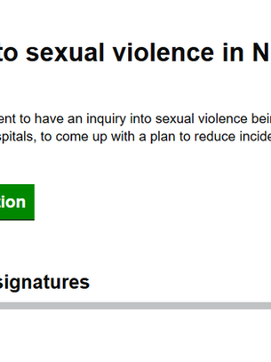 Inquiry into sexual violence in NHS hospitals. I want the Government to have an inquiry into sexual violence being reported in NHS hospitals, to come up with a plan to reduce incidents.
