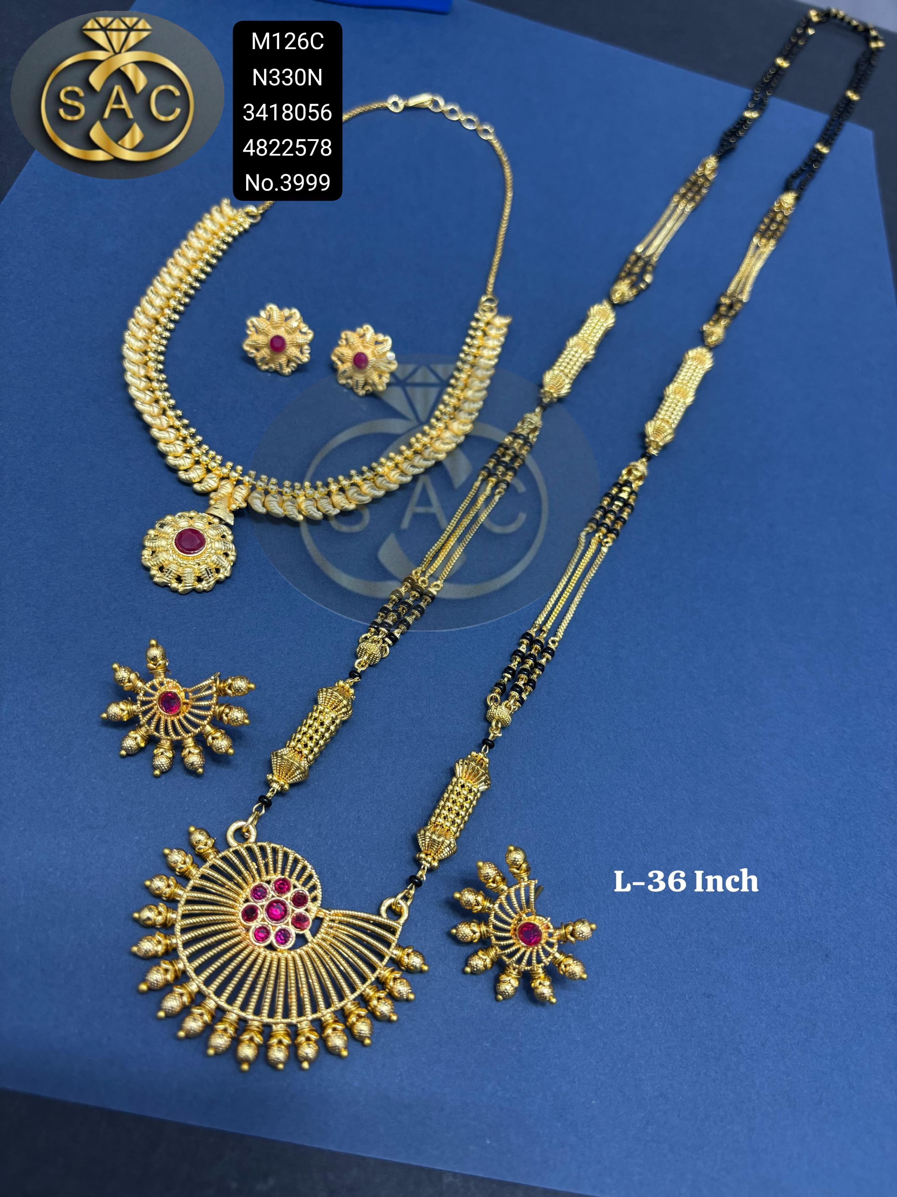 Micro Gold Mangalsutra Combo Set