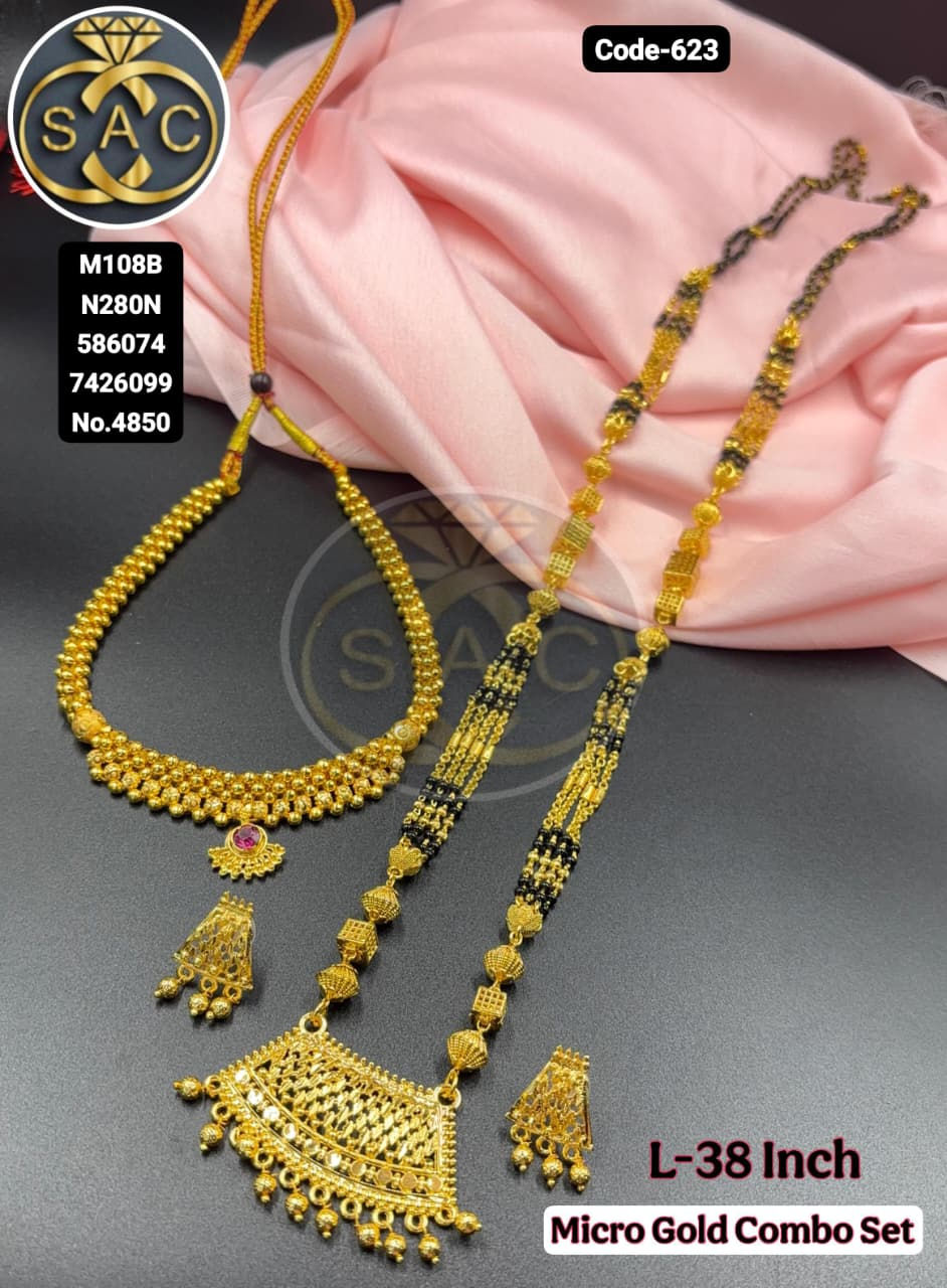 Micro Gold Mangalsutra combo Set -623