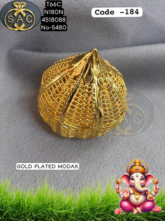 GOLD PLATED GANESHA MODAK 184 SuruArts Creation