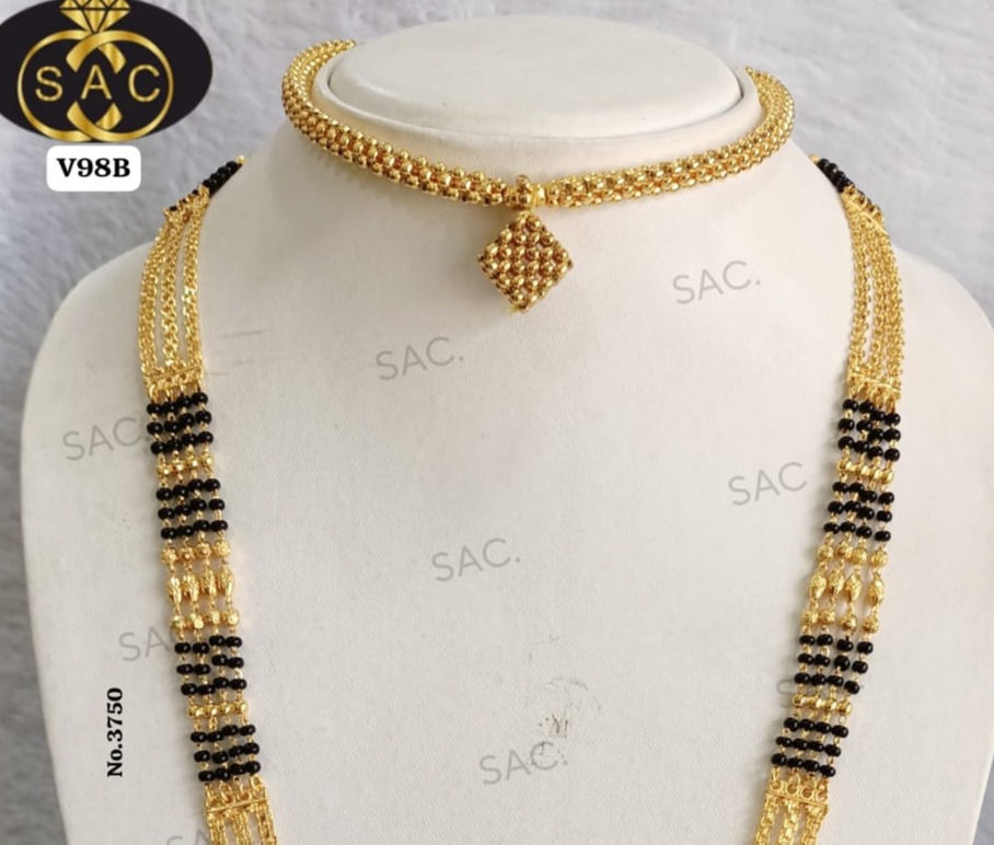 Thumbnail: Micro Gold Mangalsutra combo Set