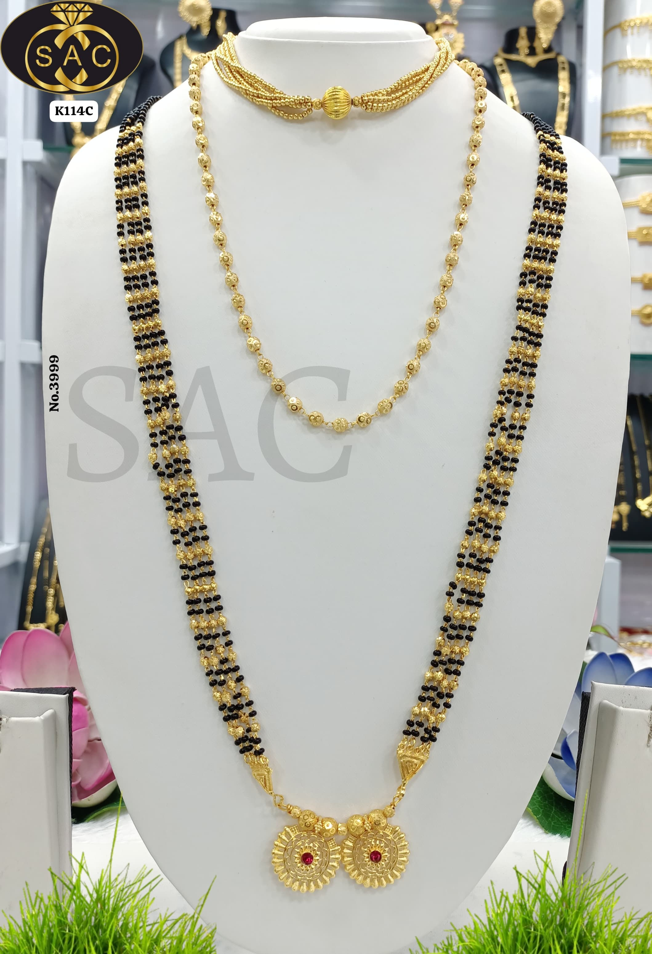 Micro Gold Mangalsutra Combo Set(Copper Thushi)
