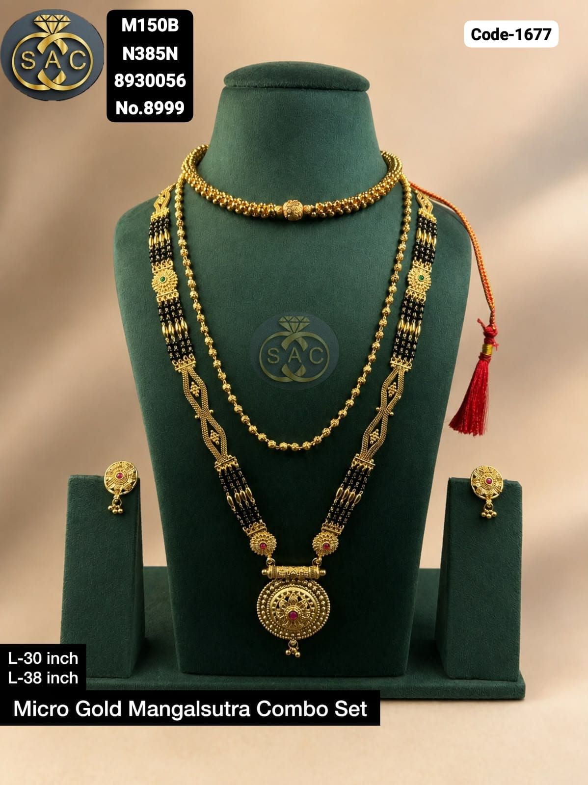 New Micro Gold Mangalsutra Combo set - 1677