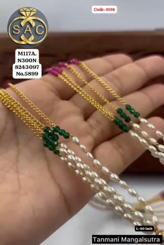 PREMIUM QUALITY MICRO GOLD TANMANI MANGALSUTRA - 804