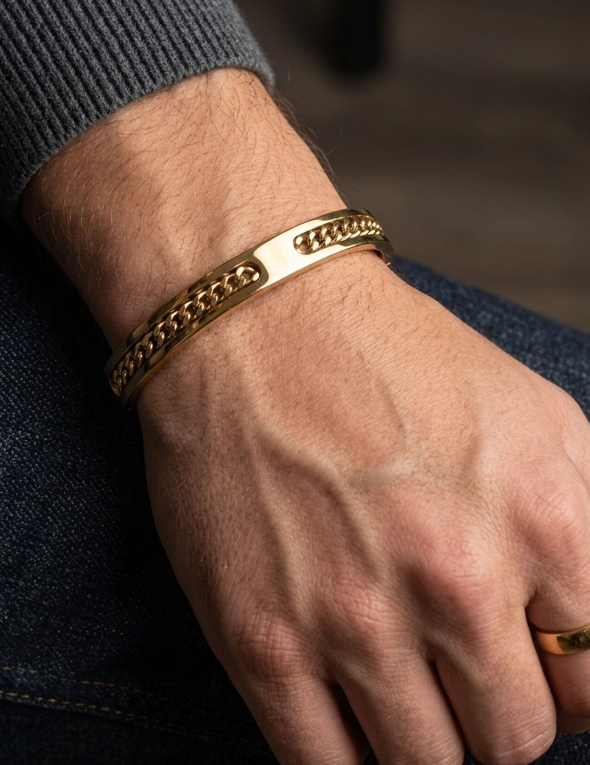 Imperial Chain Cuff Bracelet – 18KT Gold Plated