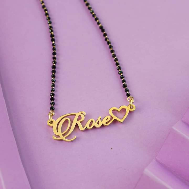 Single Name Mangalsutra with Heart 
