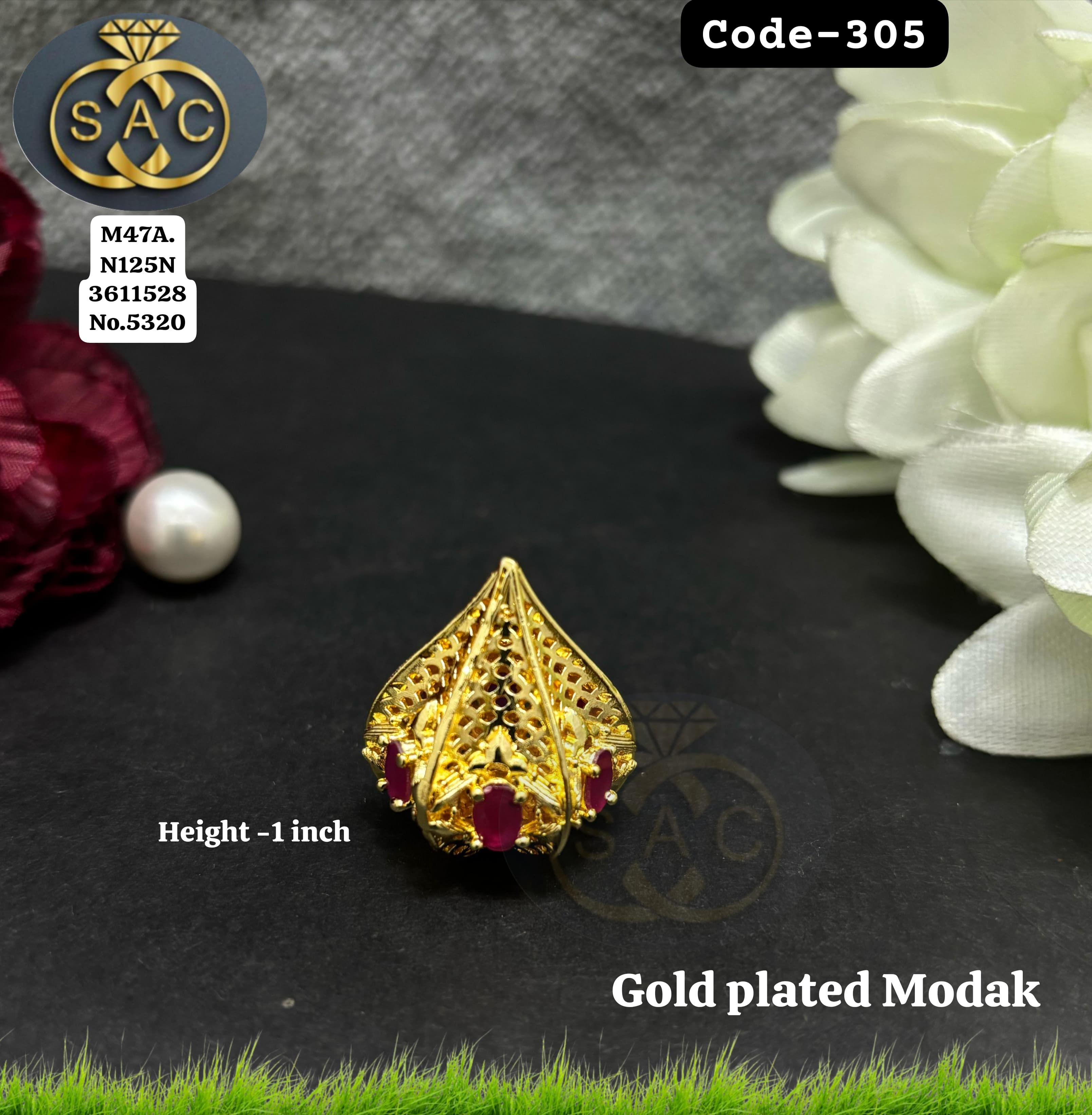 GOLD PLATED GANESHA MODAK - 305