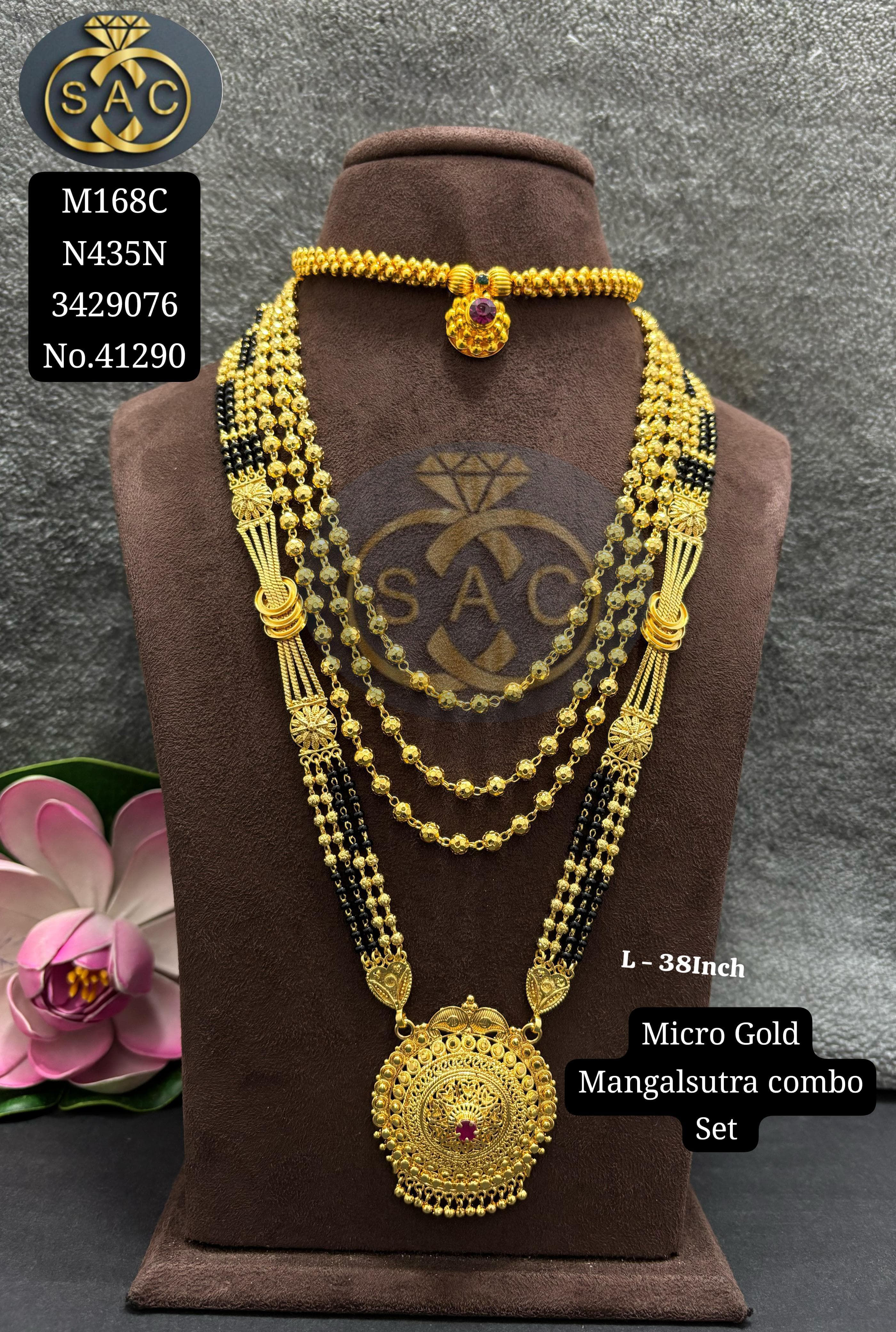 Micro Gold Mangalsutra Combo Set