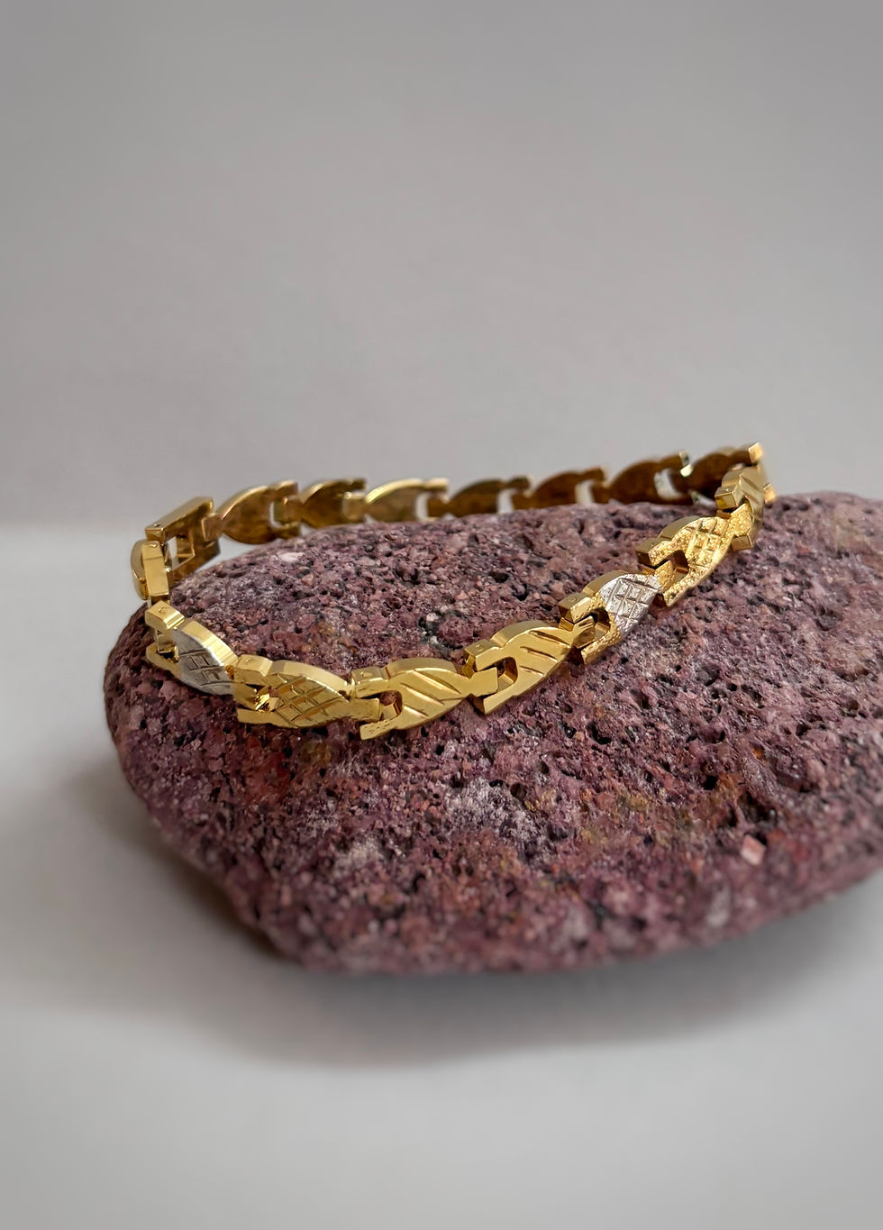 Thumbnail: 18KT Gold Plated Dual Tone Designer Men’s Bracelet