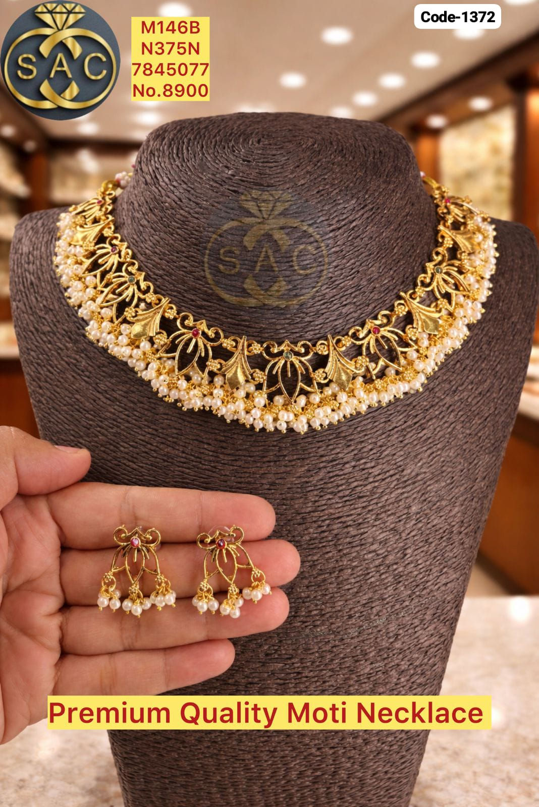 Premium Quality Moti  Necklace - 1372