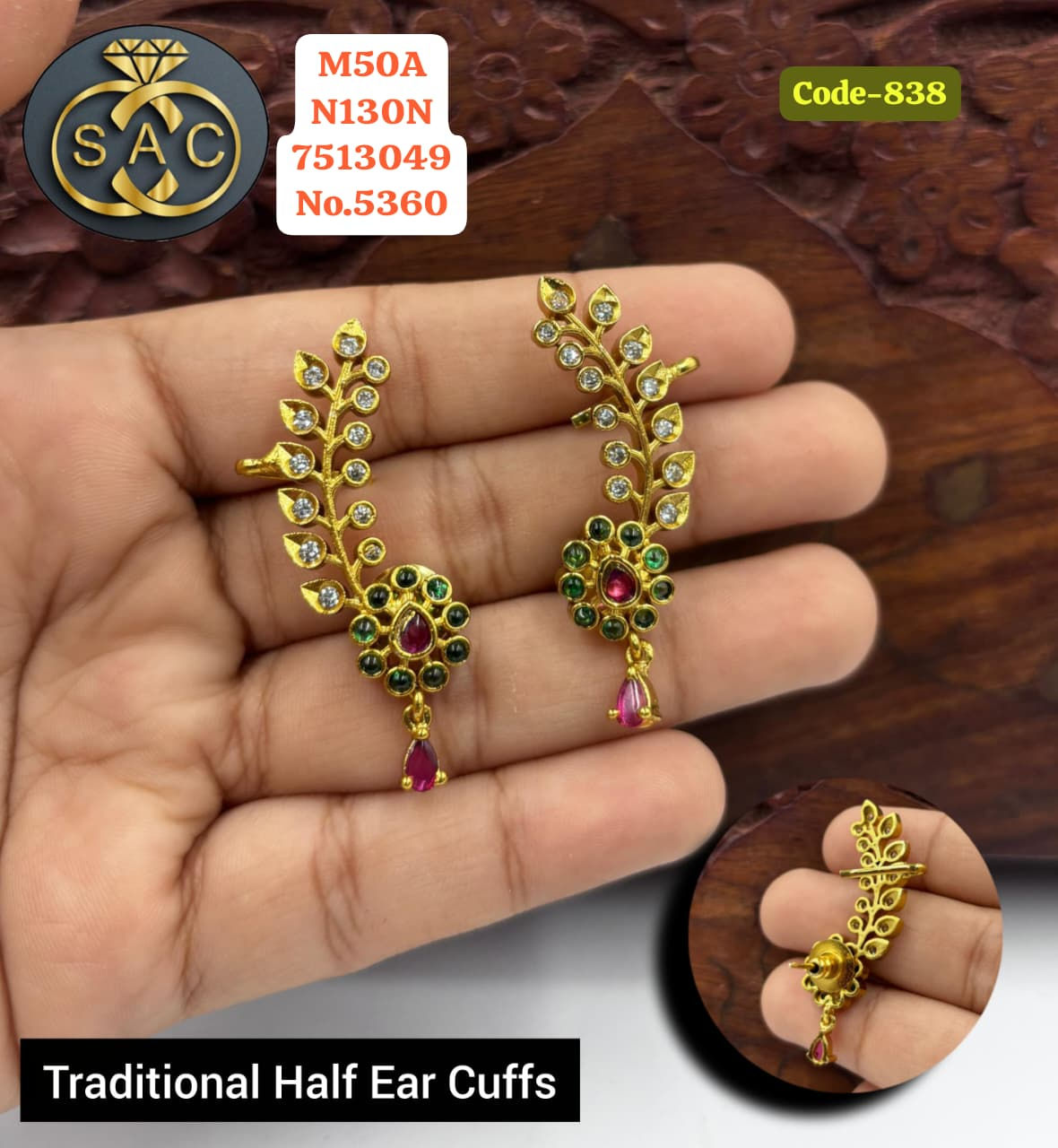 Premium quality Traditional Half Earcuff - 838