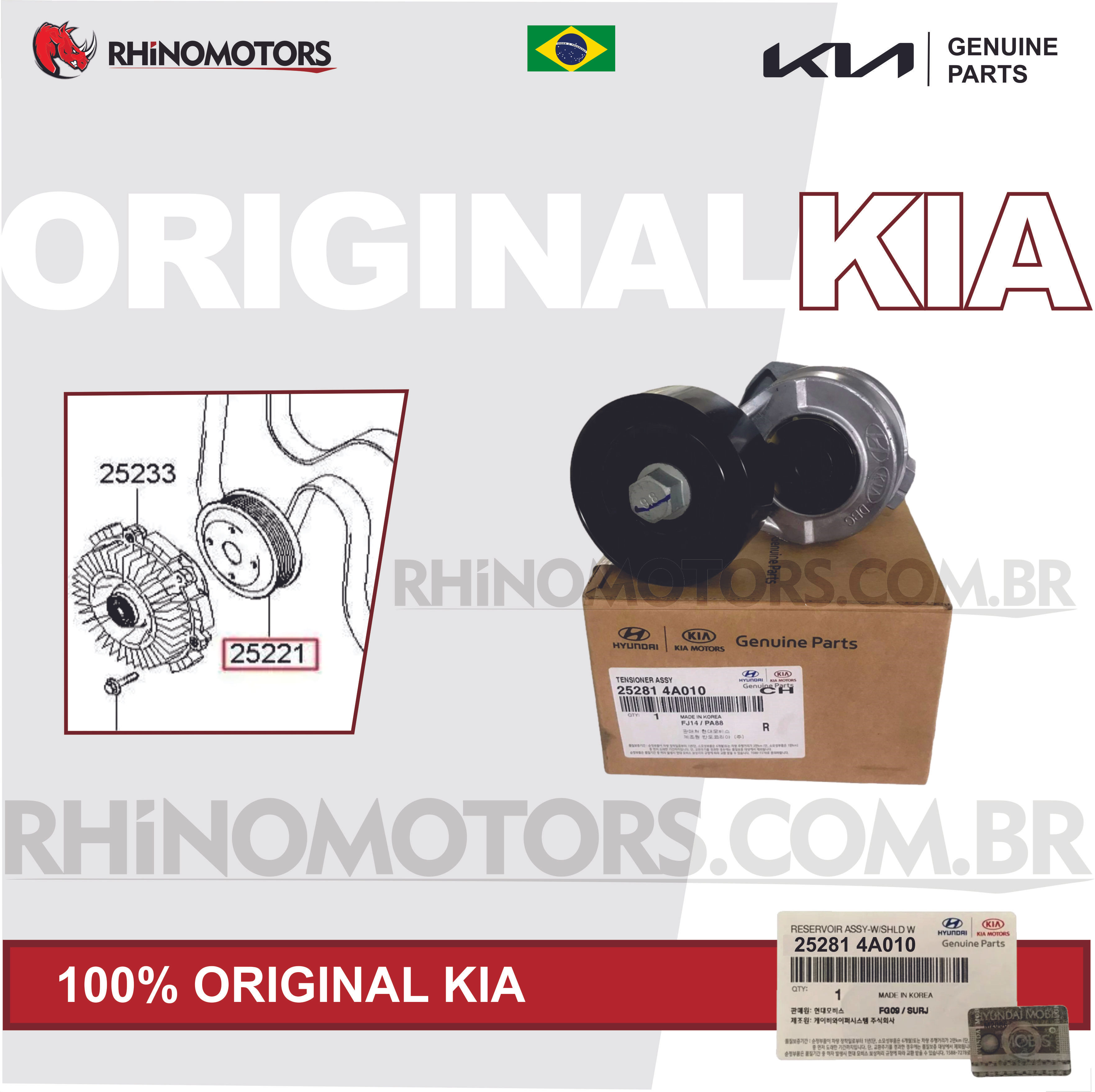 252814A010 - Tensor Alternador Kia Sorento/Bongo/K2500 Hyundai HR todoas 2.5 16v