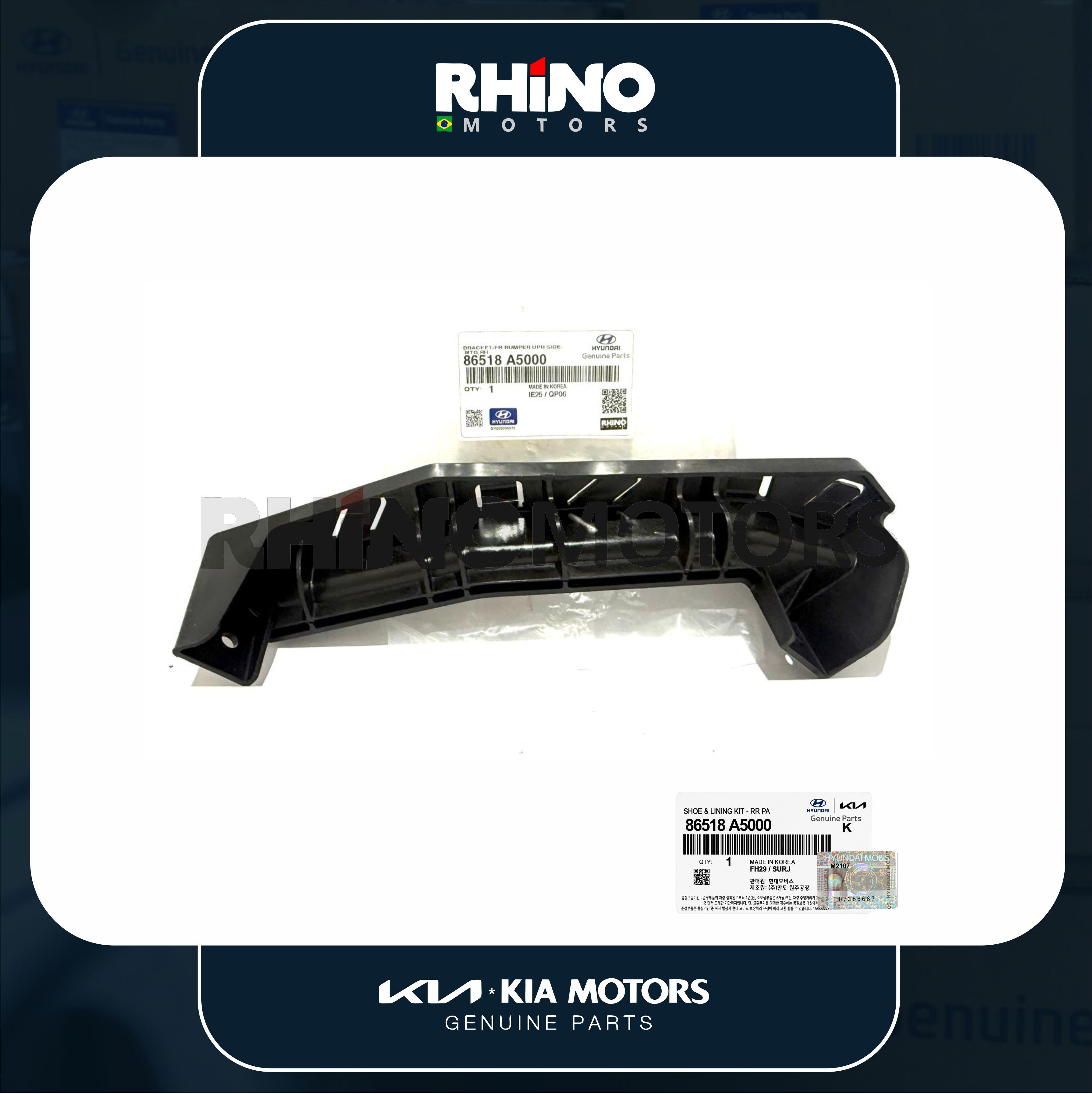 86518A5000 suporte guia parachoque dianteiro direito I30, ELANTRA 2011 A 2017