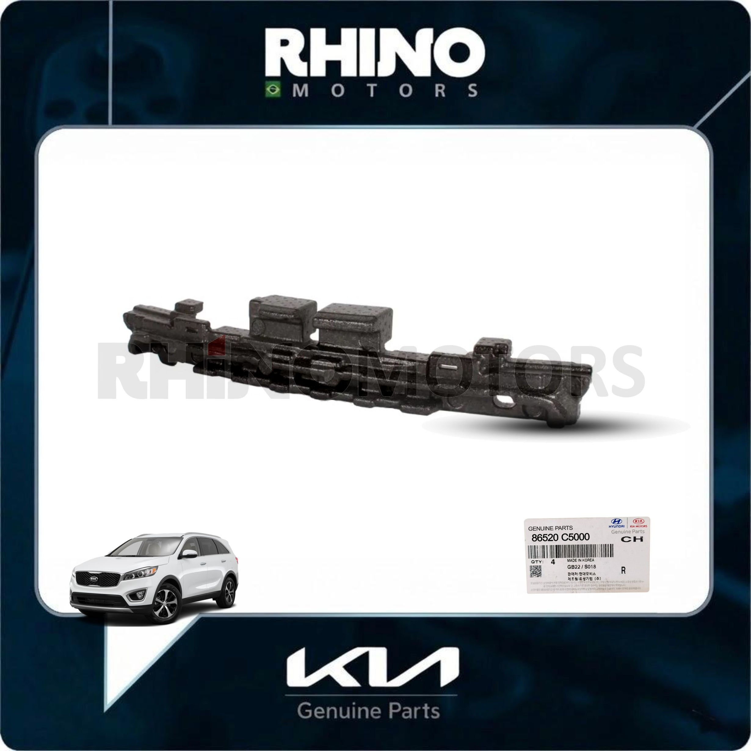 86520C5000 absorvedor de impacto dianteiro KIA SORENTO 2014 A 2018