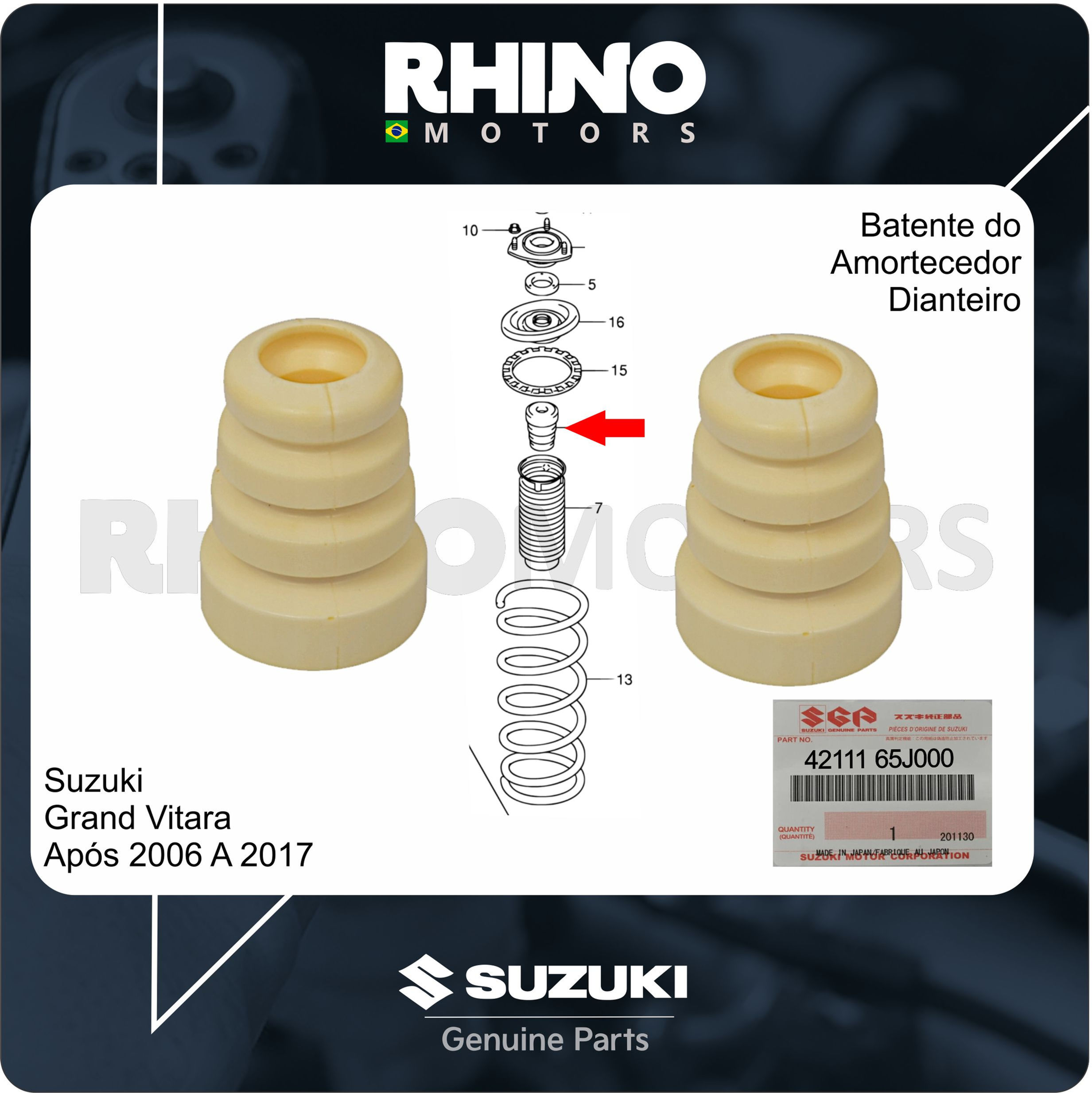 4211165J00 - Par Batente Amort. Diant. Suzuki Grande Vitara 2006/2017