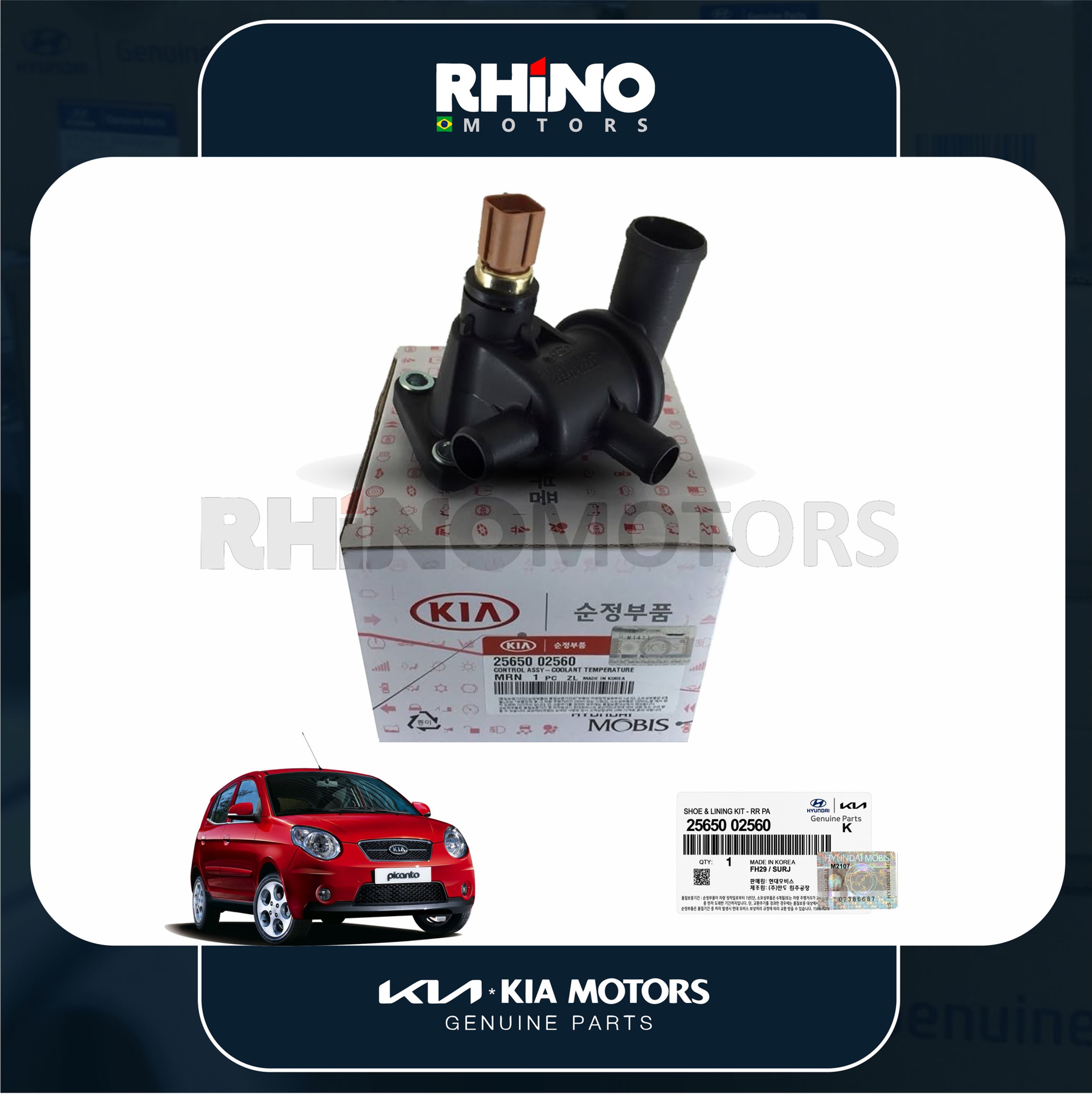 2565002560 carcaça da válvula termostática KIA PICANTO 2004 A 2011