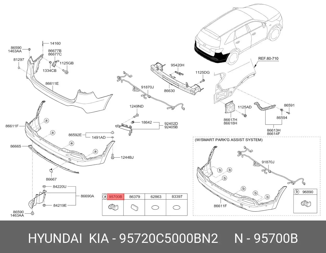 95720C5000 Sensor de Estacionamento KIA SORENTO 2015 A 2020
