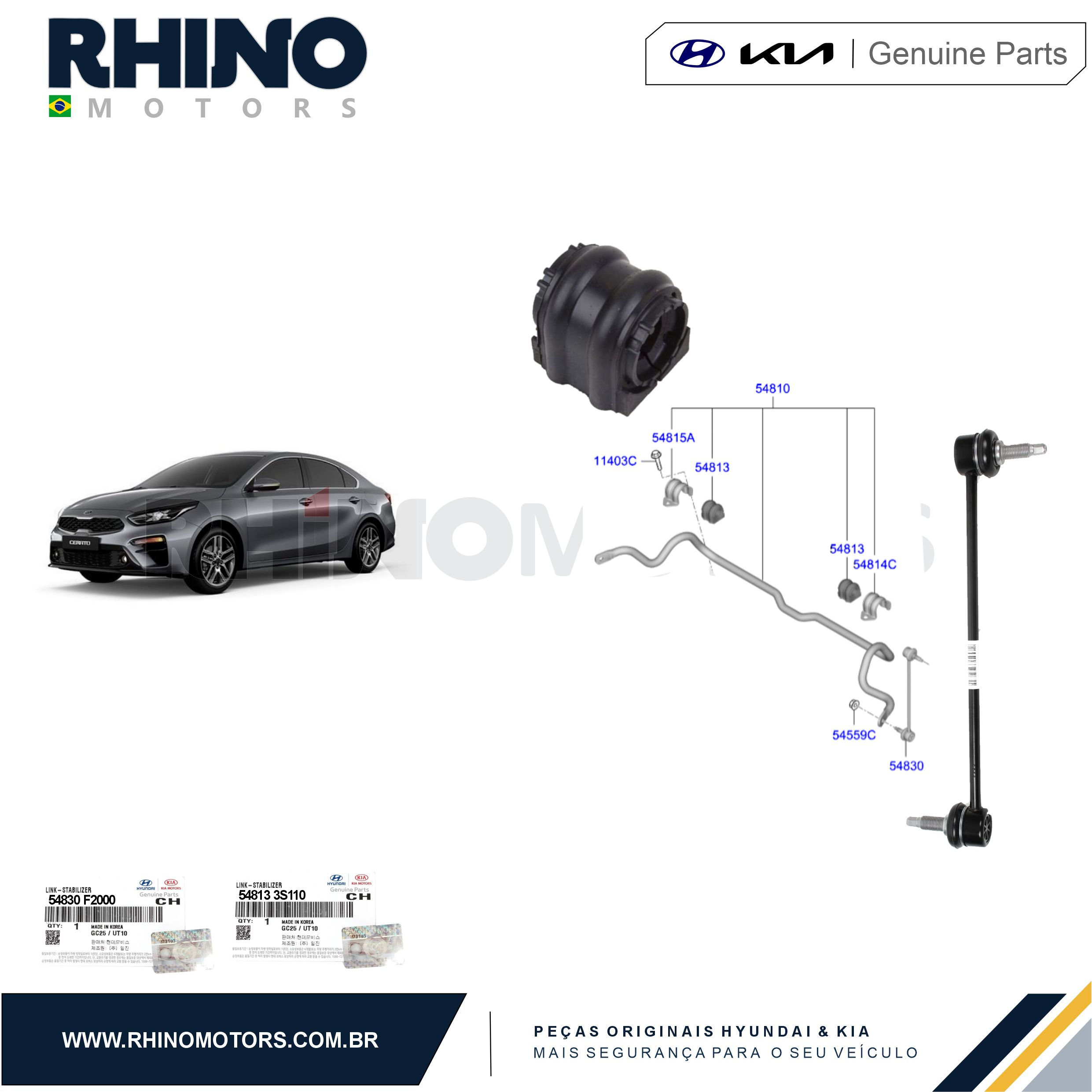 Kit bieleta + bucha barra estabilizadora dianteira KIA CERATO 2019 A 2024
