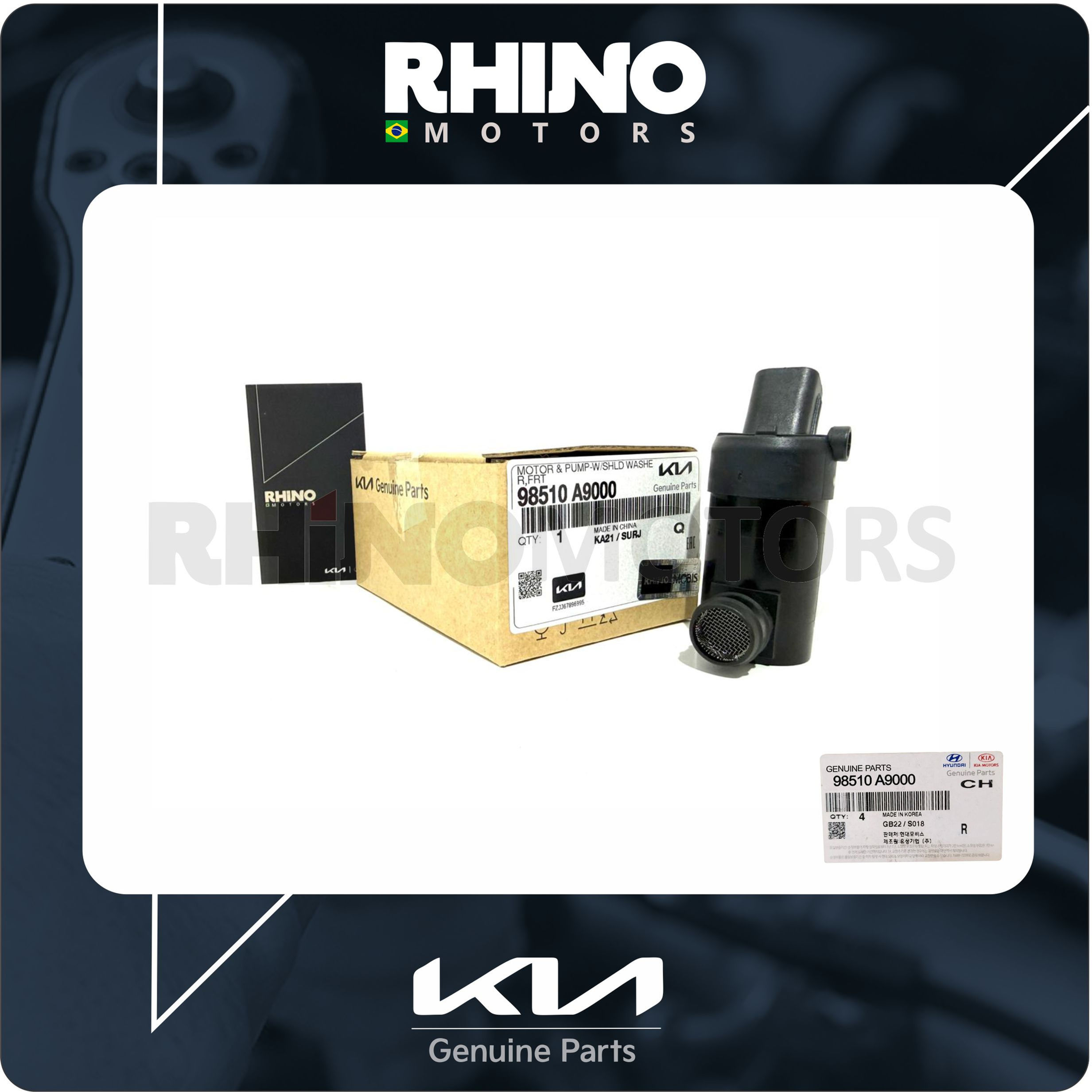 98510A9000 - MOTOR DE AGUA DO LIMPADOR DO PARABRISA SORENTO 2015 A 2020