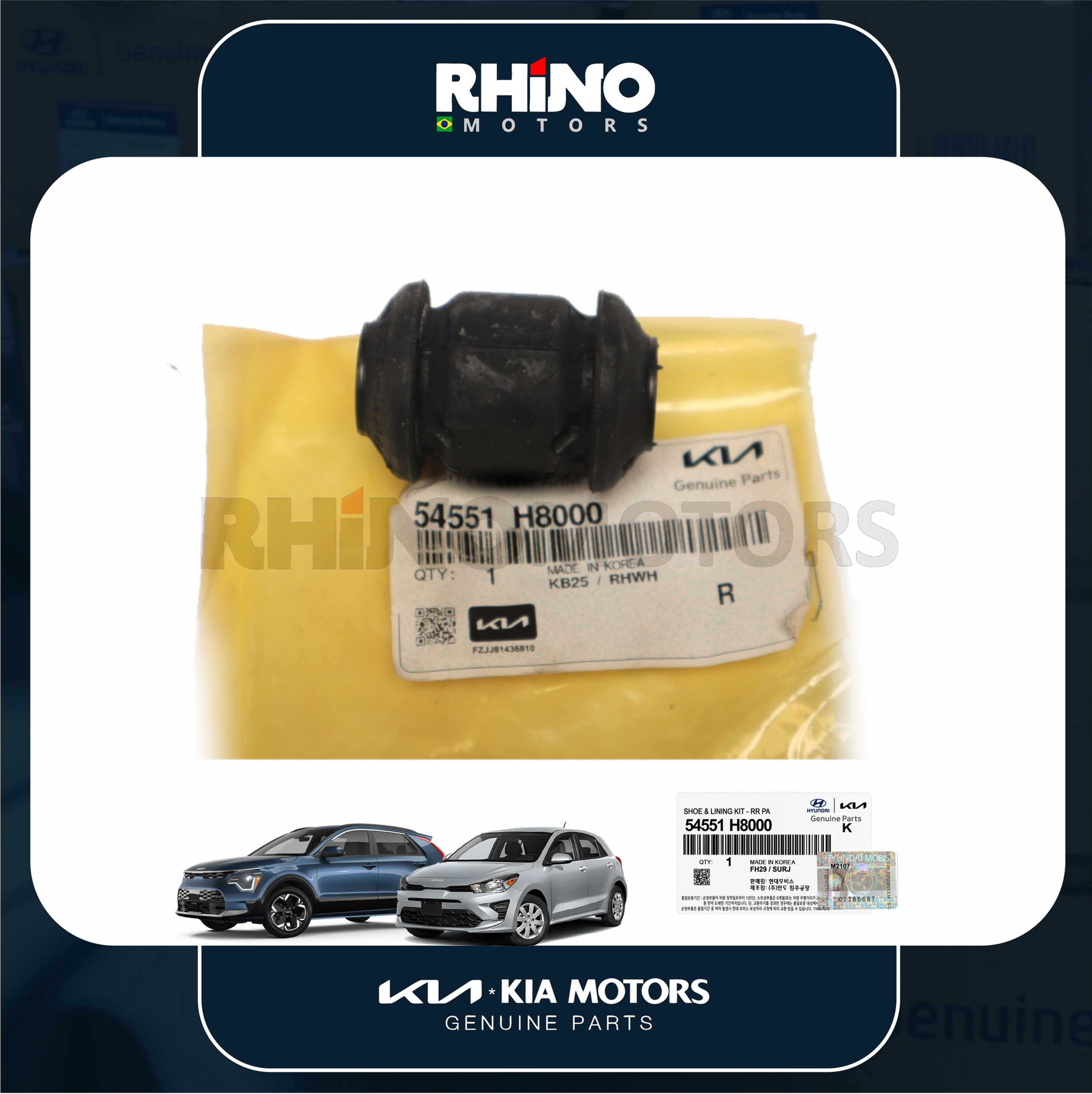 54551H8000 Bucha Bandeja Menor de Suspensão Dianteira RIO, STONIC 2017 A 2023