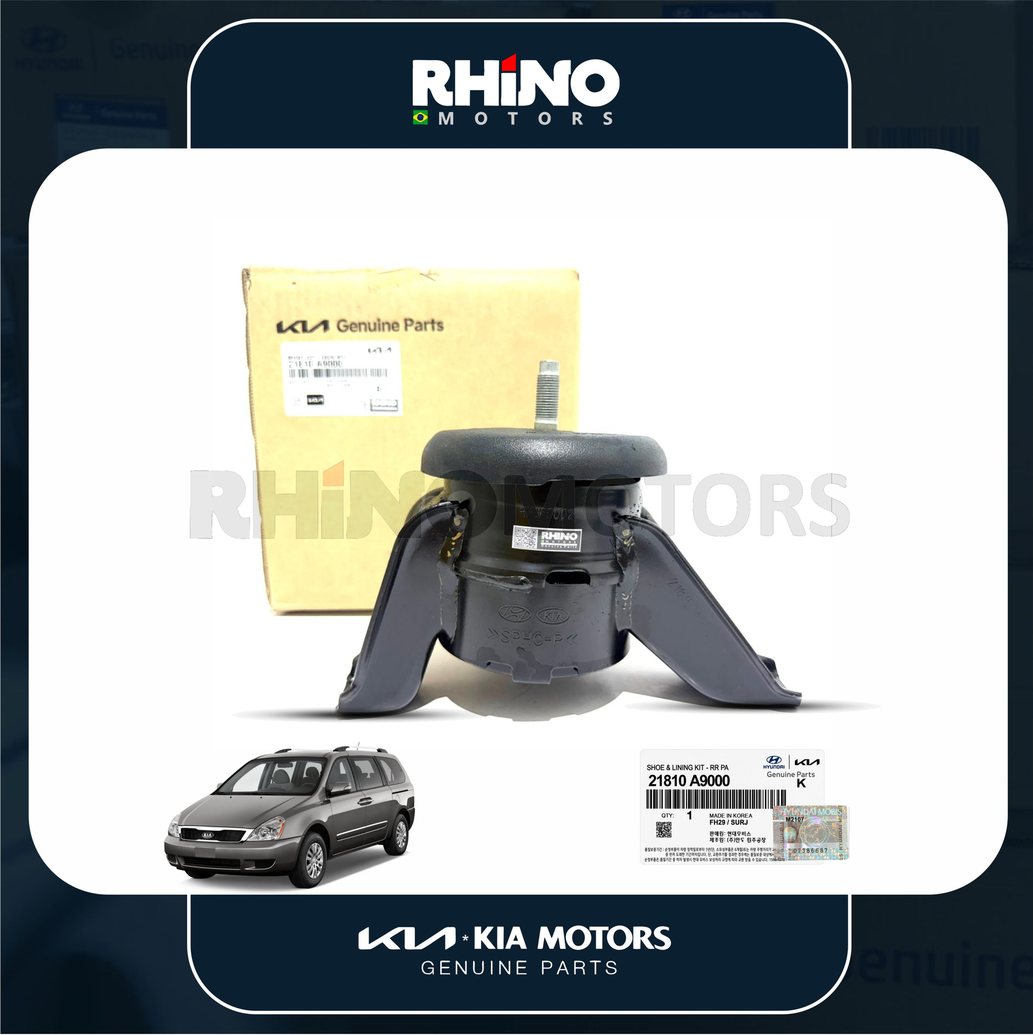 21810A9000 coxim direito motor KIA CARNIVAL 2014 A 2022