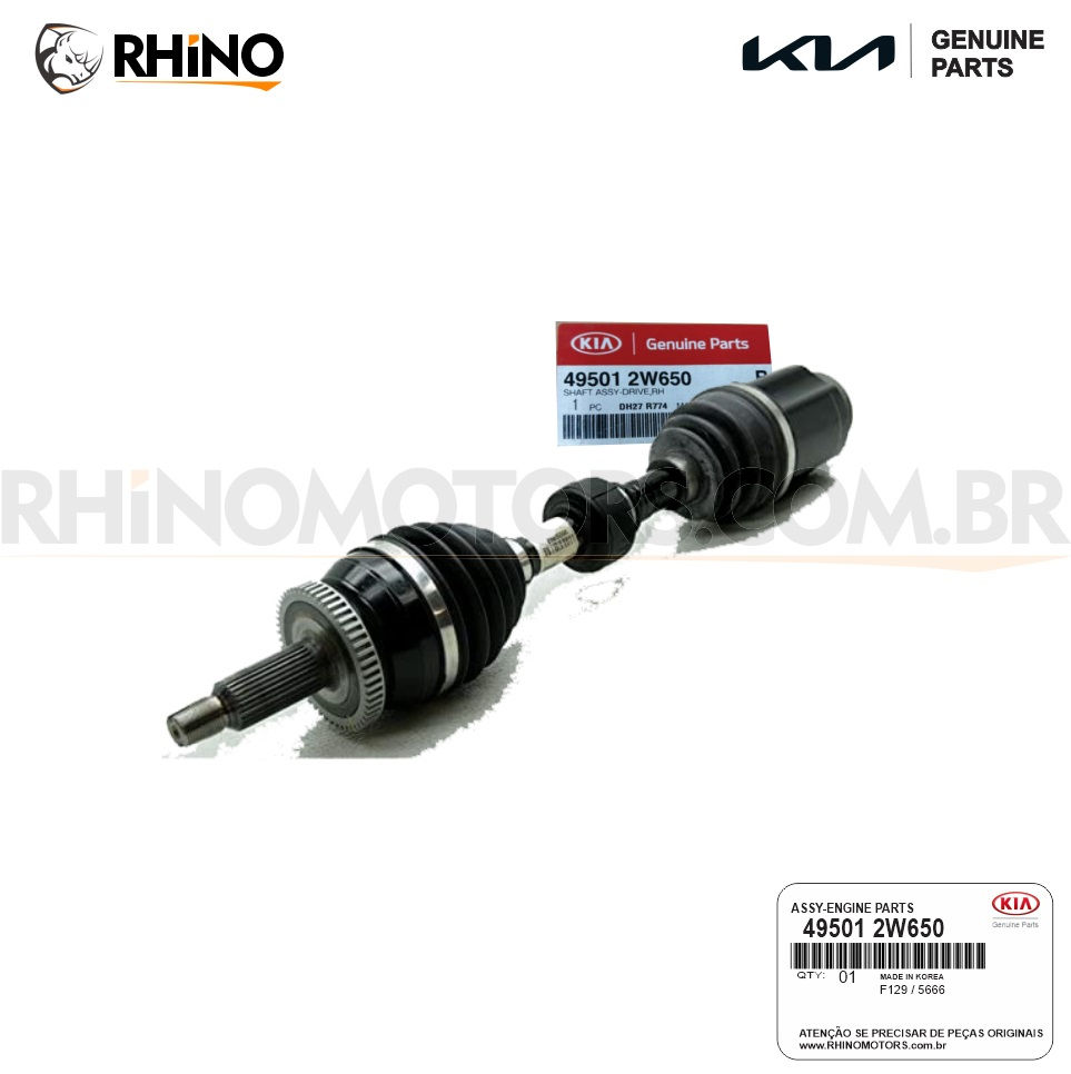 495012W650 SEMI EIXO LADO DIREITO KIA SORENTO / HYUNDAI SANTA FE