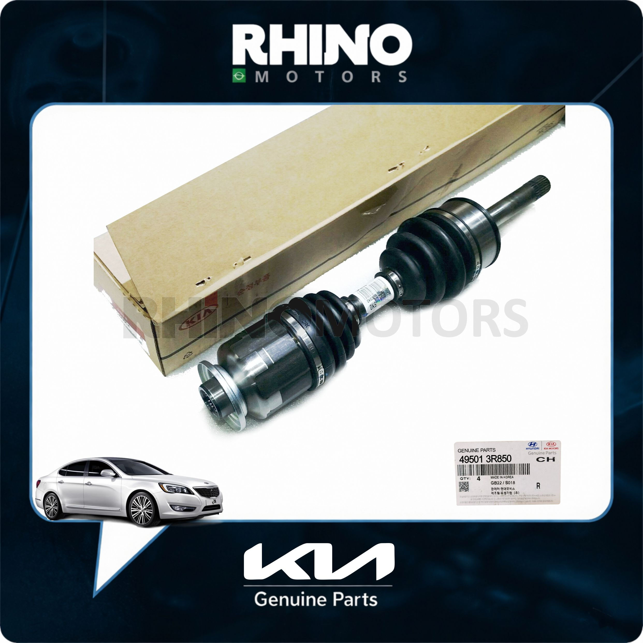 495013R850 semieixo dianteiro direito KIA CADENZA 2010 A 2012