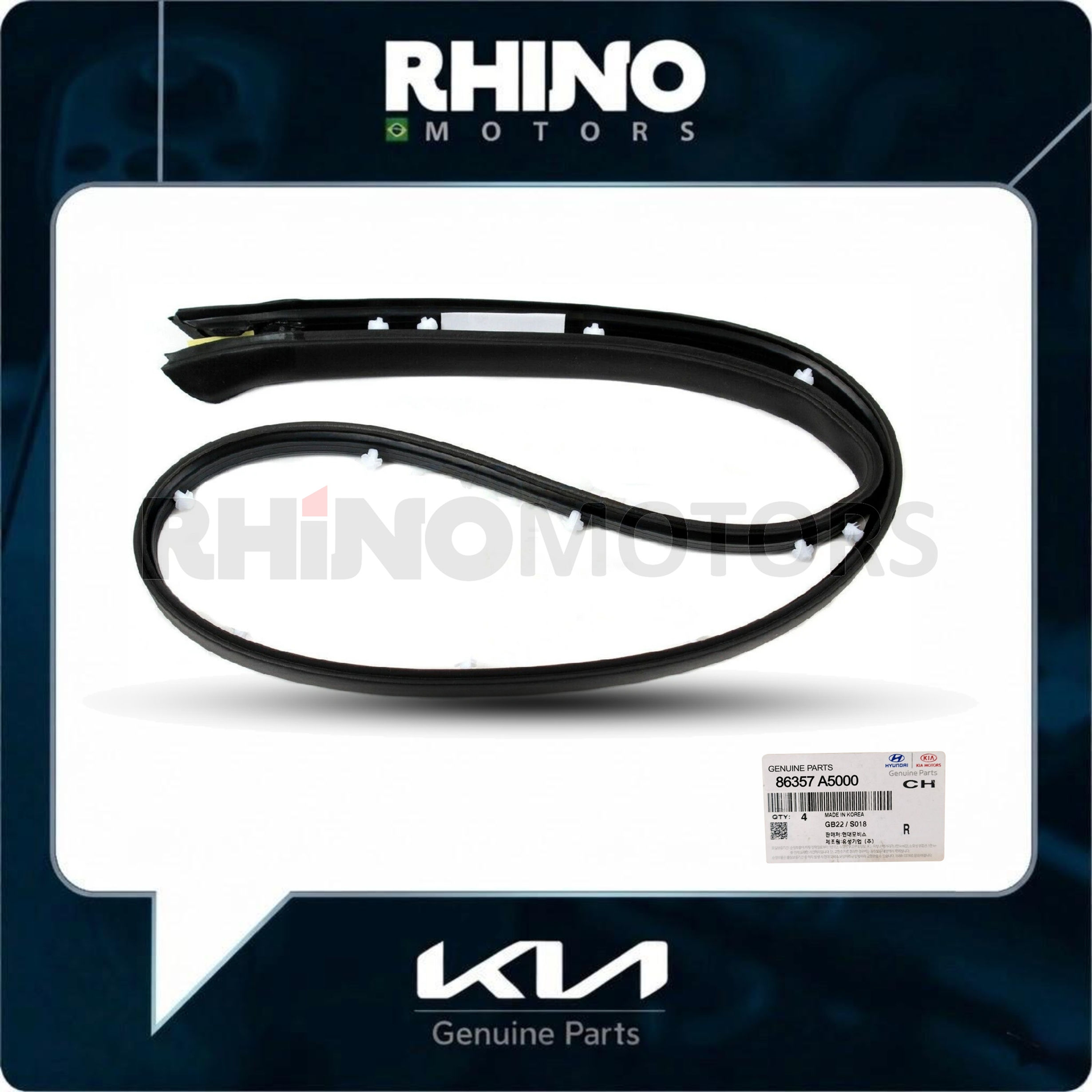 86357A5000 - Borracha Grade Frontal Hyundai I30, ELANTRA 2012 A 2016
