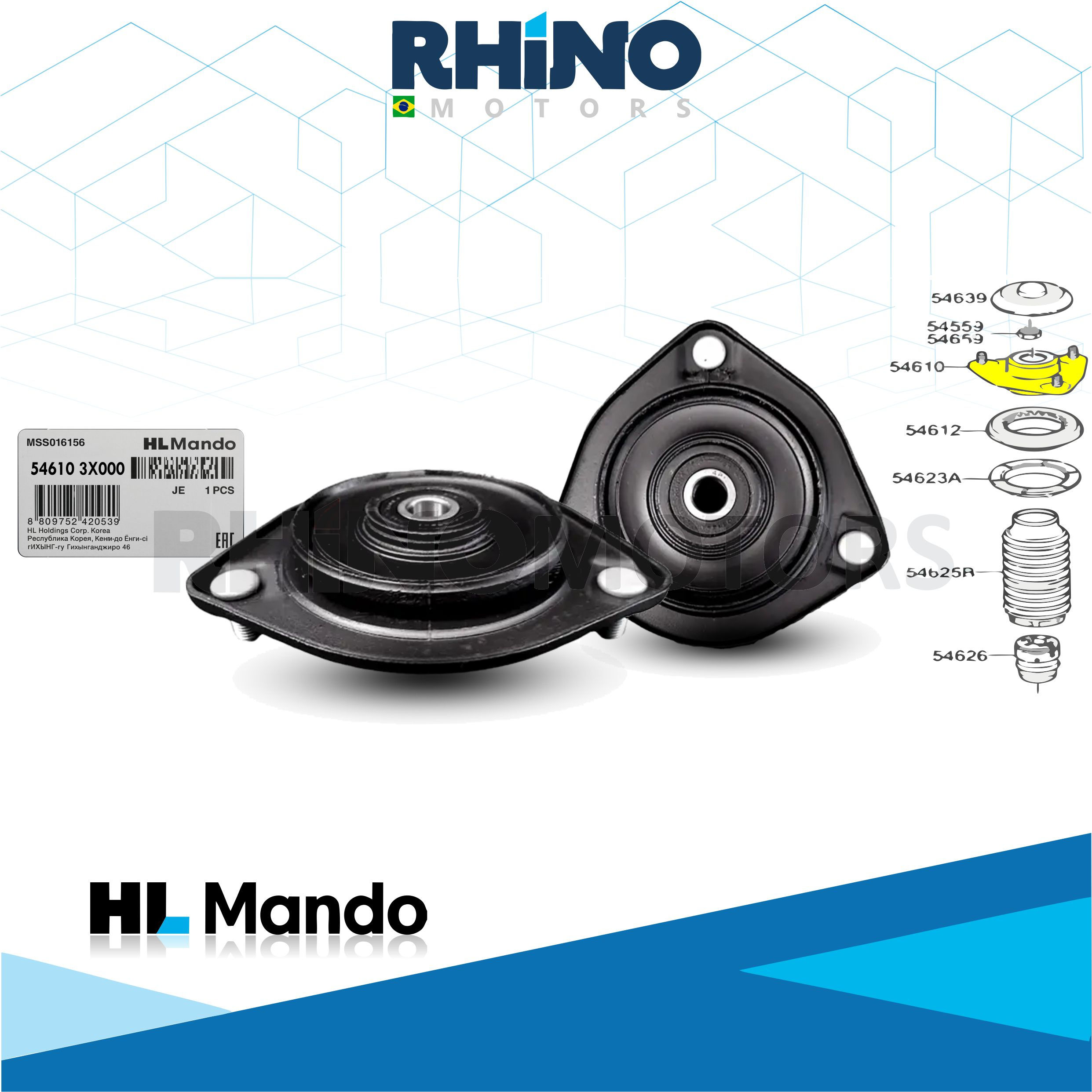 546103X000 Par Coxim do Amortecedor Diant ELANTRA, CERATO, I30, VELOSTER