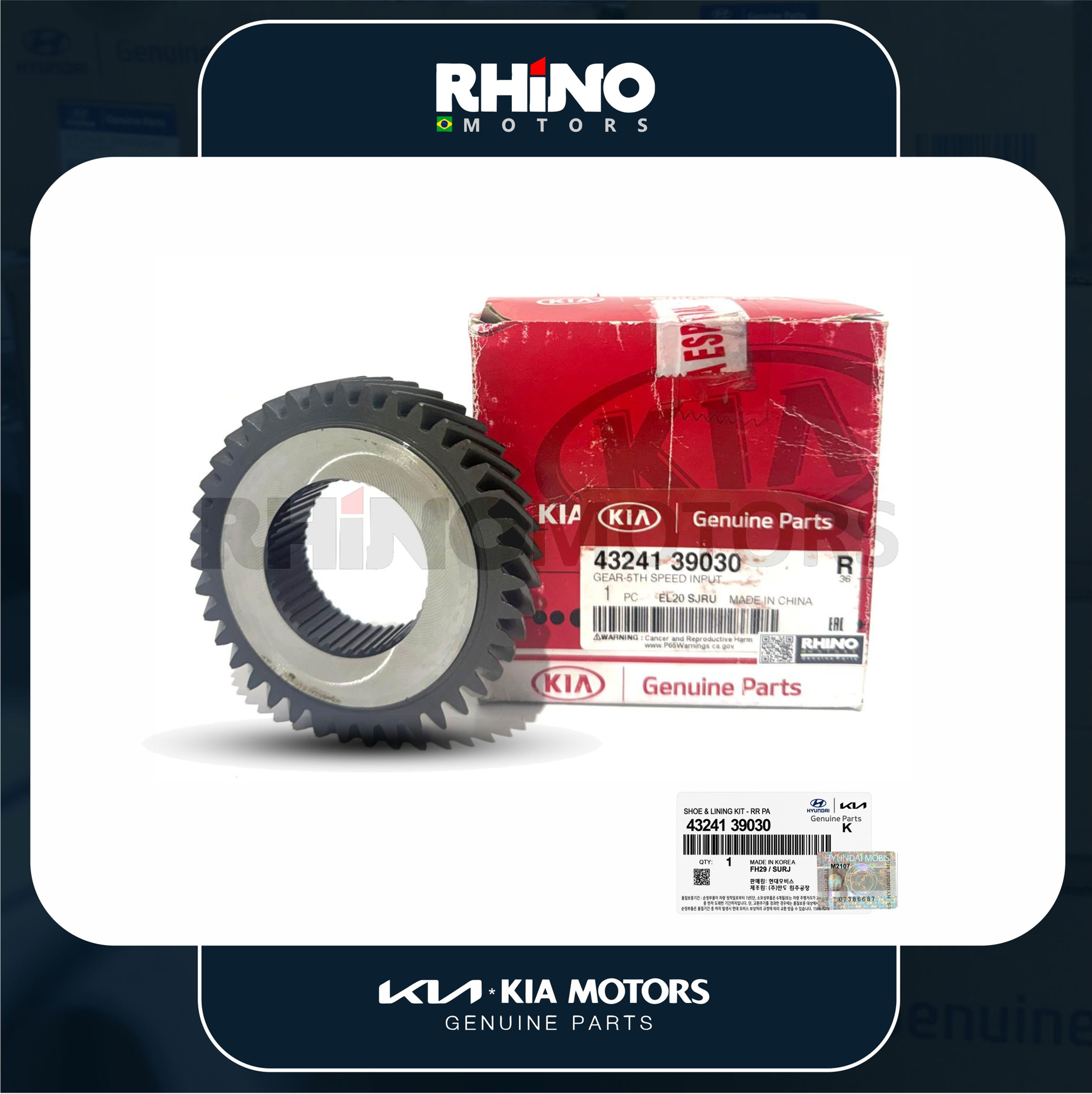 4324139030 engrenagem da 5ª IX35, TUCSON, SPORTAGE 2005 A 2013