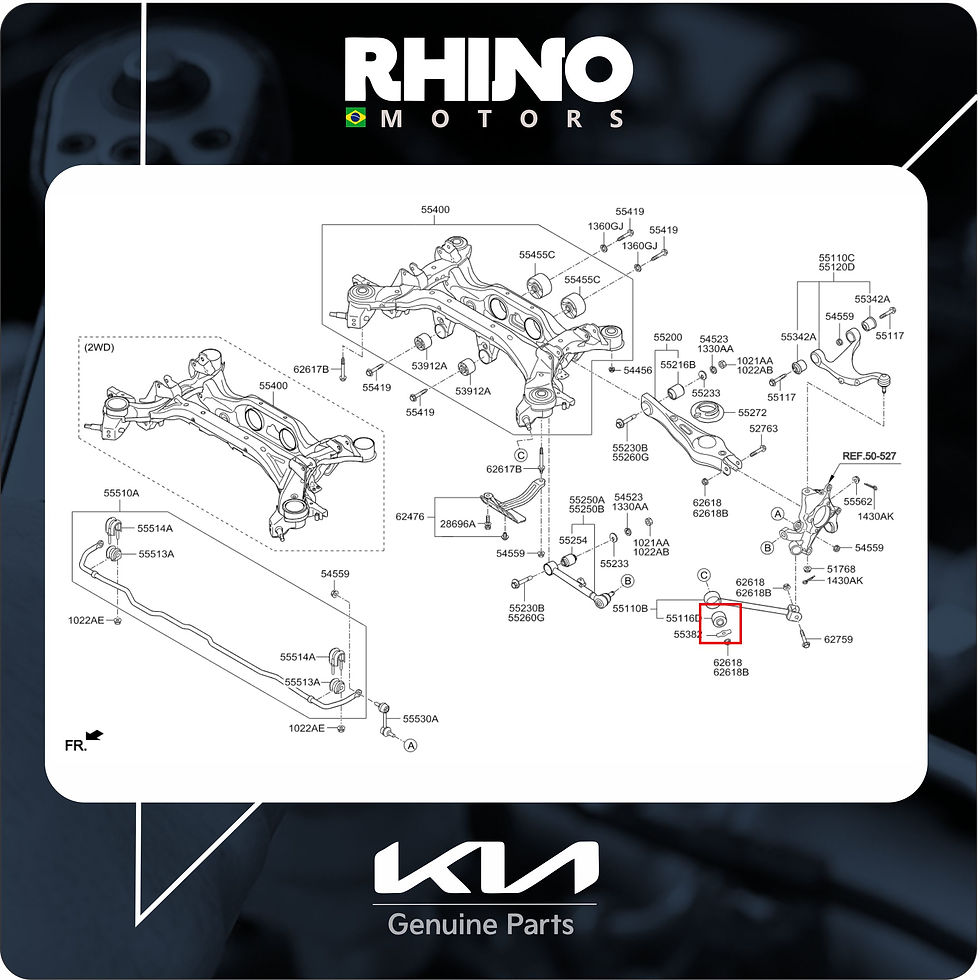 Miniatura: 551182B100 Par Buchas Braço Tirante Traseiro KIA Sorento / Hyundai Santa Fé