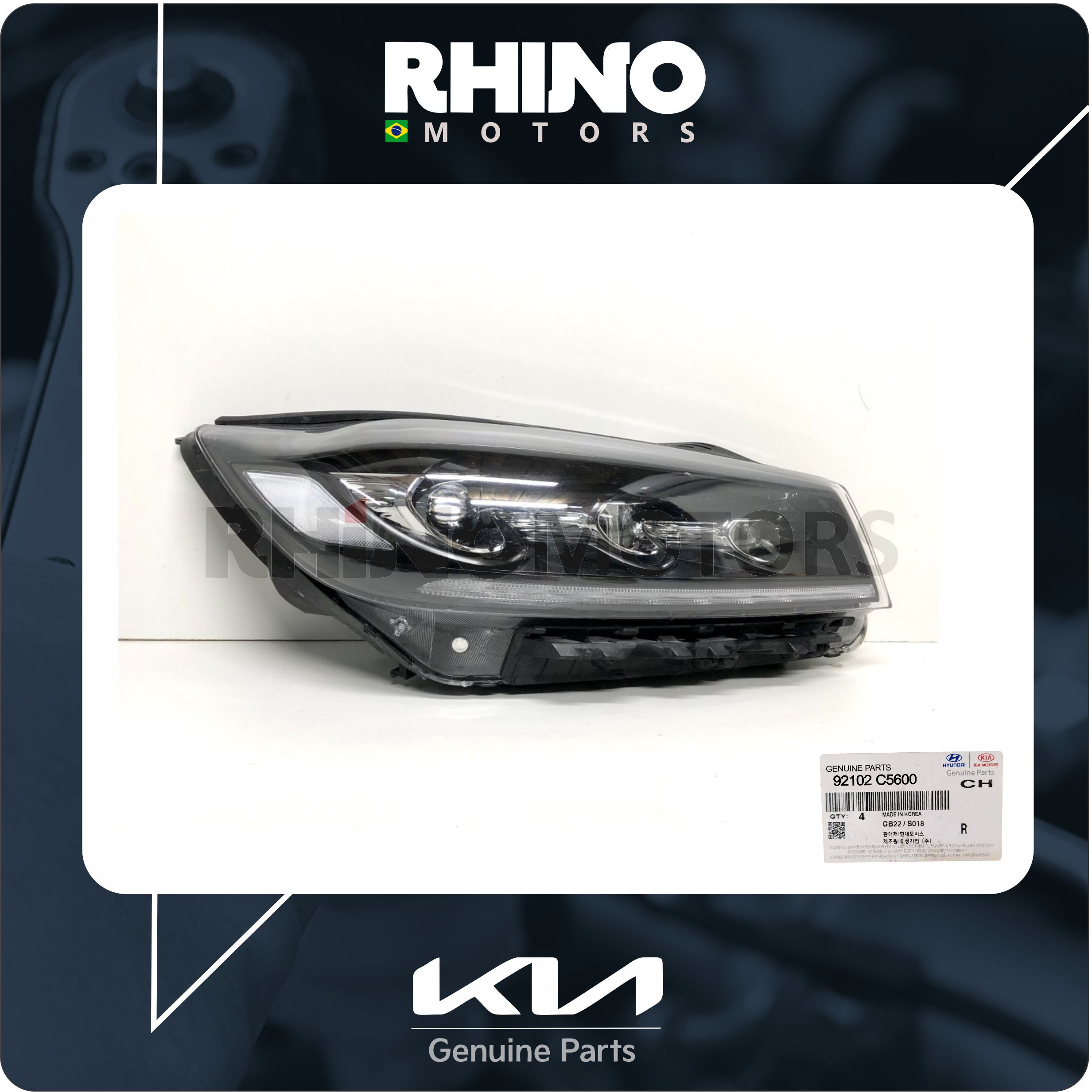 92102C5600 Farol Dianteiro Direito KIA SORENTO 2018 A 2020