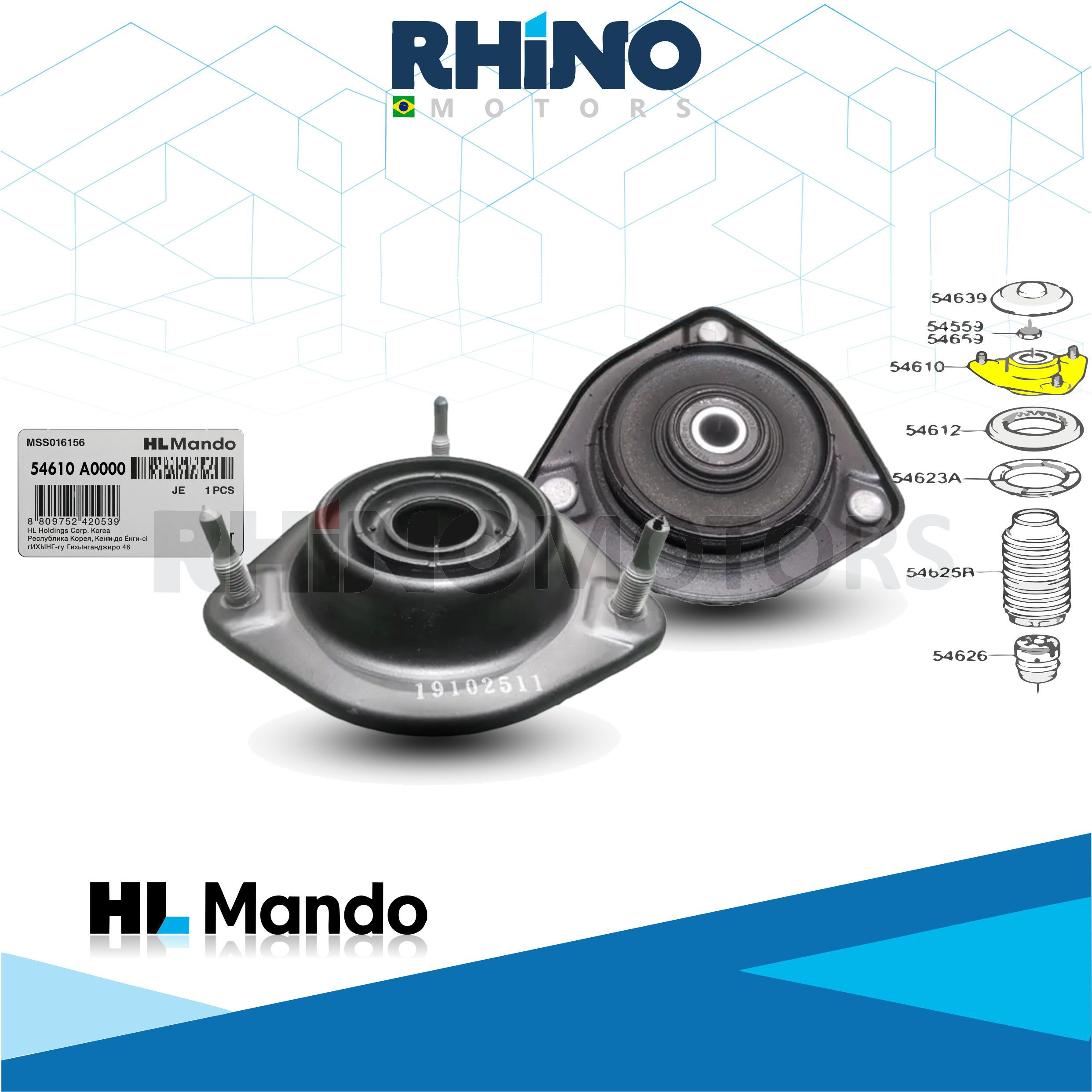 54610A0000 Par Coxim do Amortecedor Diant. CRETA, HB20, RIO