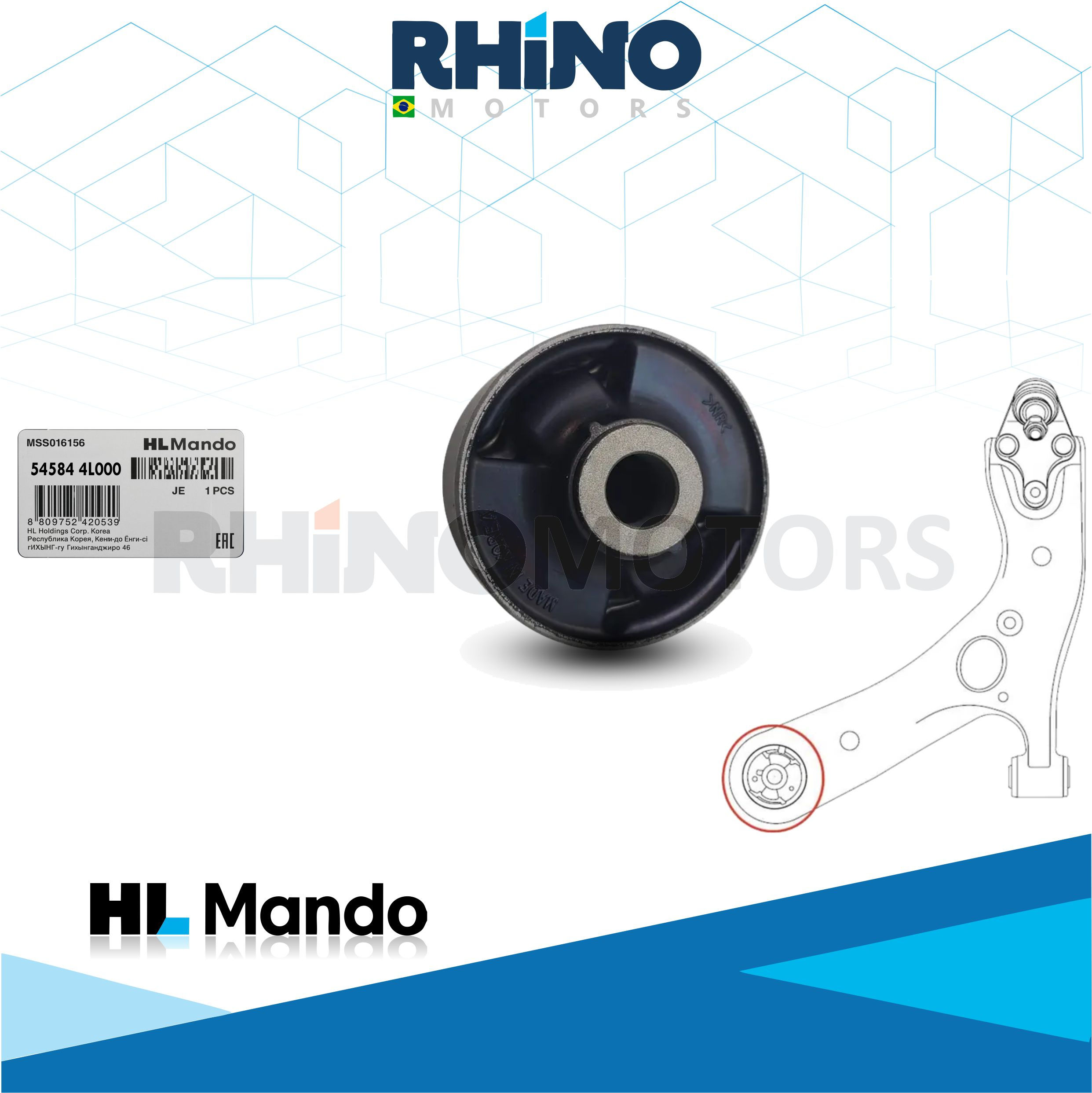 545844L000 bucha bandeja diant. HB20, I30, ELANTRA, VELOSTER, CERATO