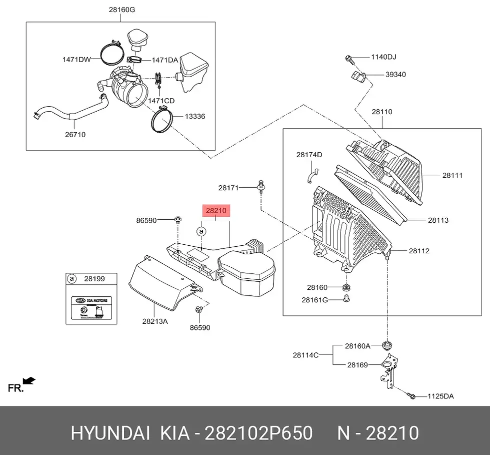 Miniatura: 282102P650 duto  filtro de ar KIA SORENTO 2013 A 2017