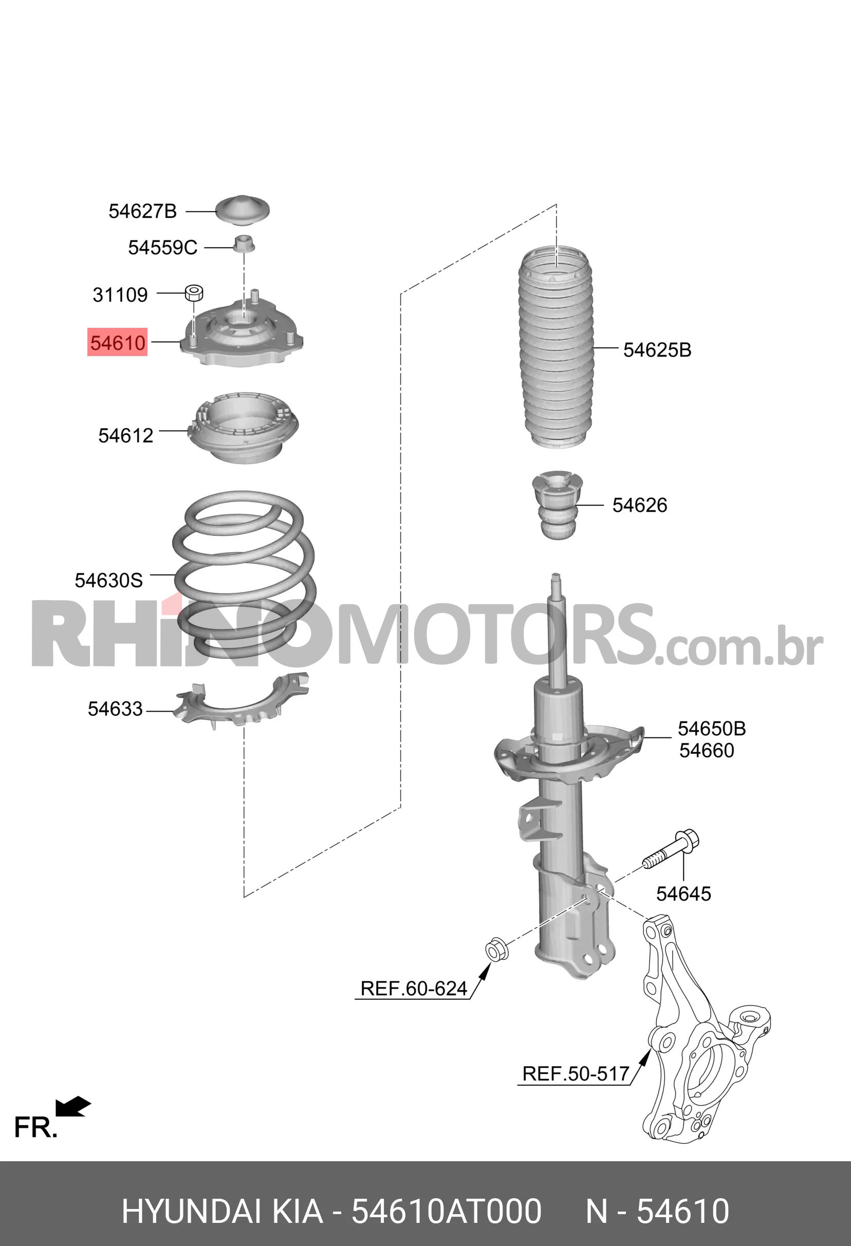 54610AT000 coxim do amortecedor dianteiro KIA NIRO 2023 A 2026