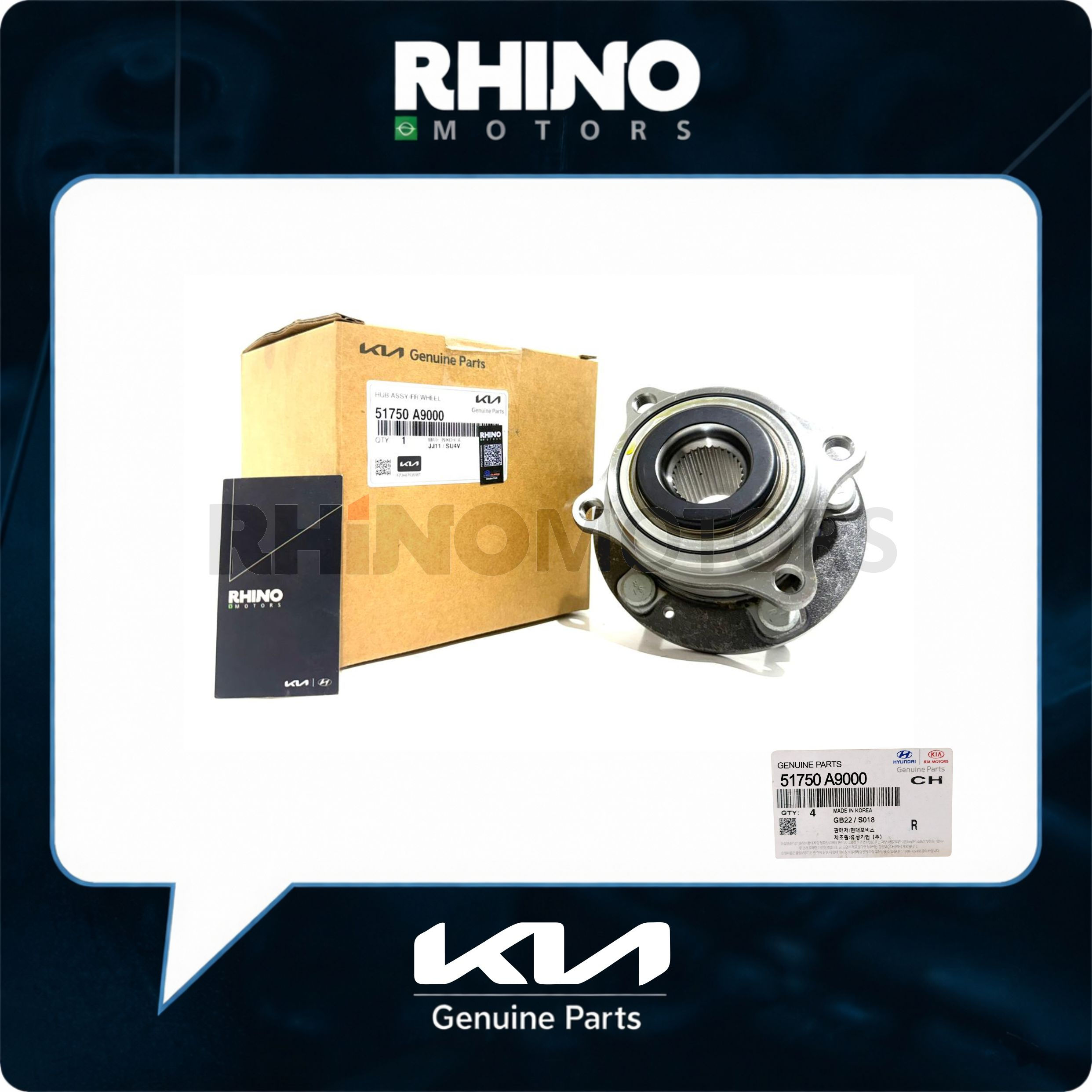 51750A9000 Cubo de Roda Dianteiro com Rolamento SORENTO, CARNIVAL 2015 A 2020