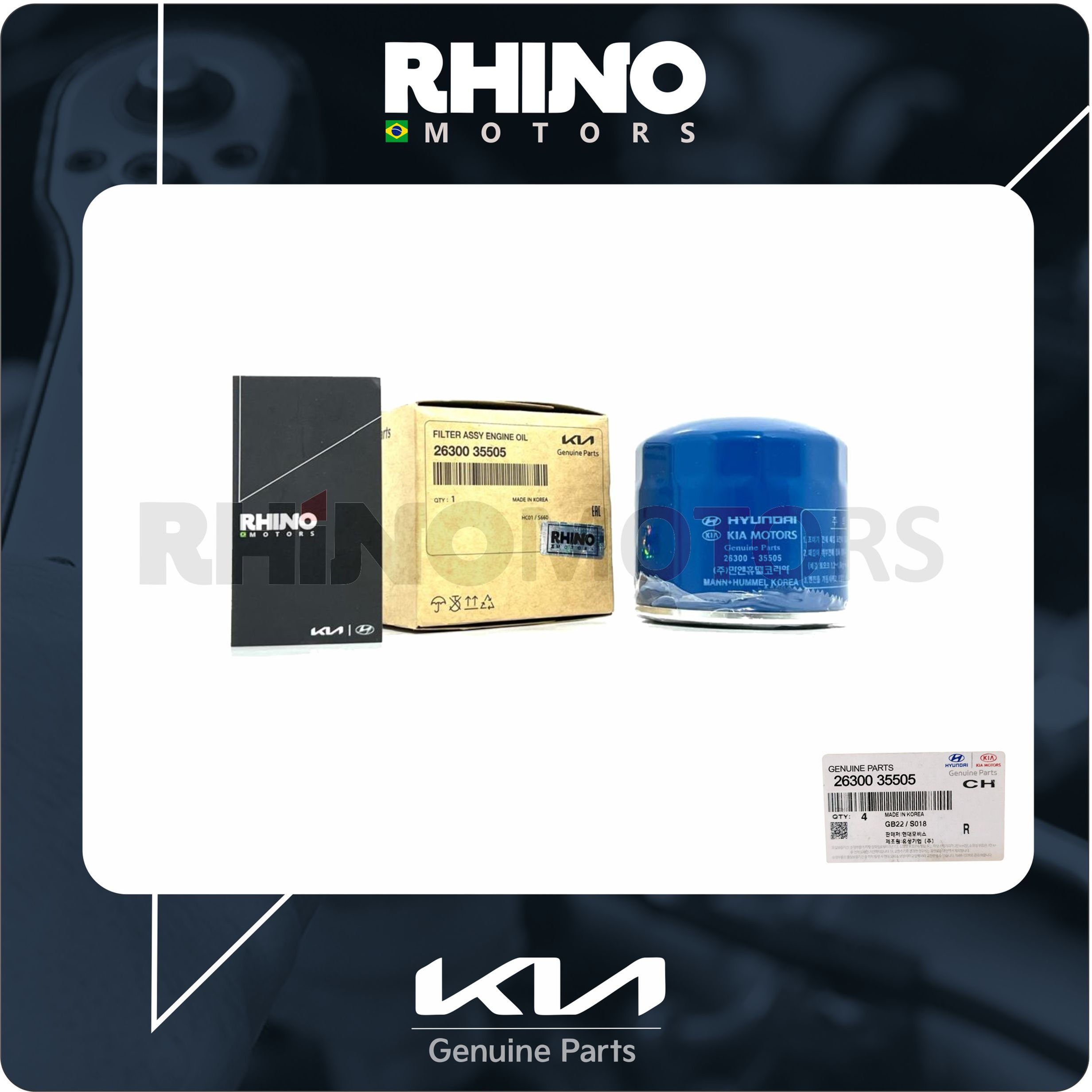 2630035505 - FILTRO DE OLEO HYUNDAI/KIA