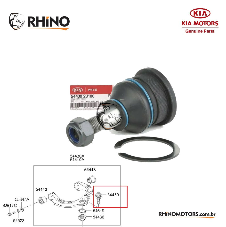Miniatura: 544302j100 - Pivô Superior Bandeja Dianteira Kia Mohave 2008-2017